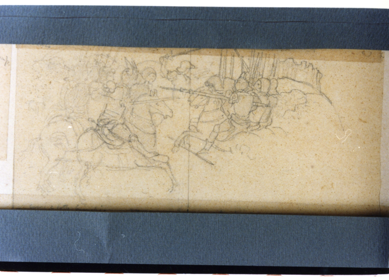 studio di battaglia per miniatura (disegno) di Vetri Paolo (secc. XIX/ XX)
