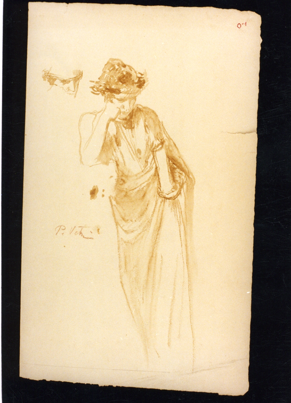 figura maschile (disegno) di Vetri Paolo (secc. XIX/ XX)