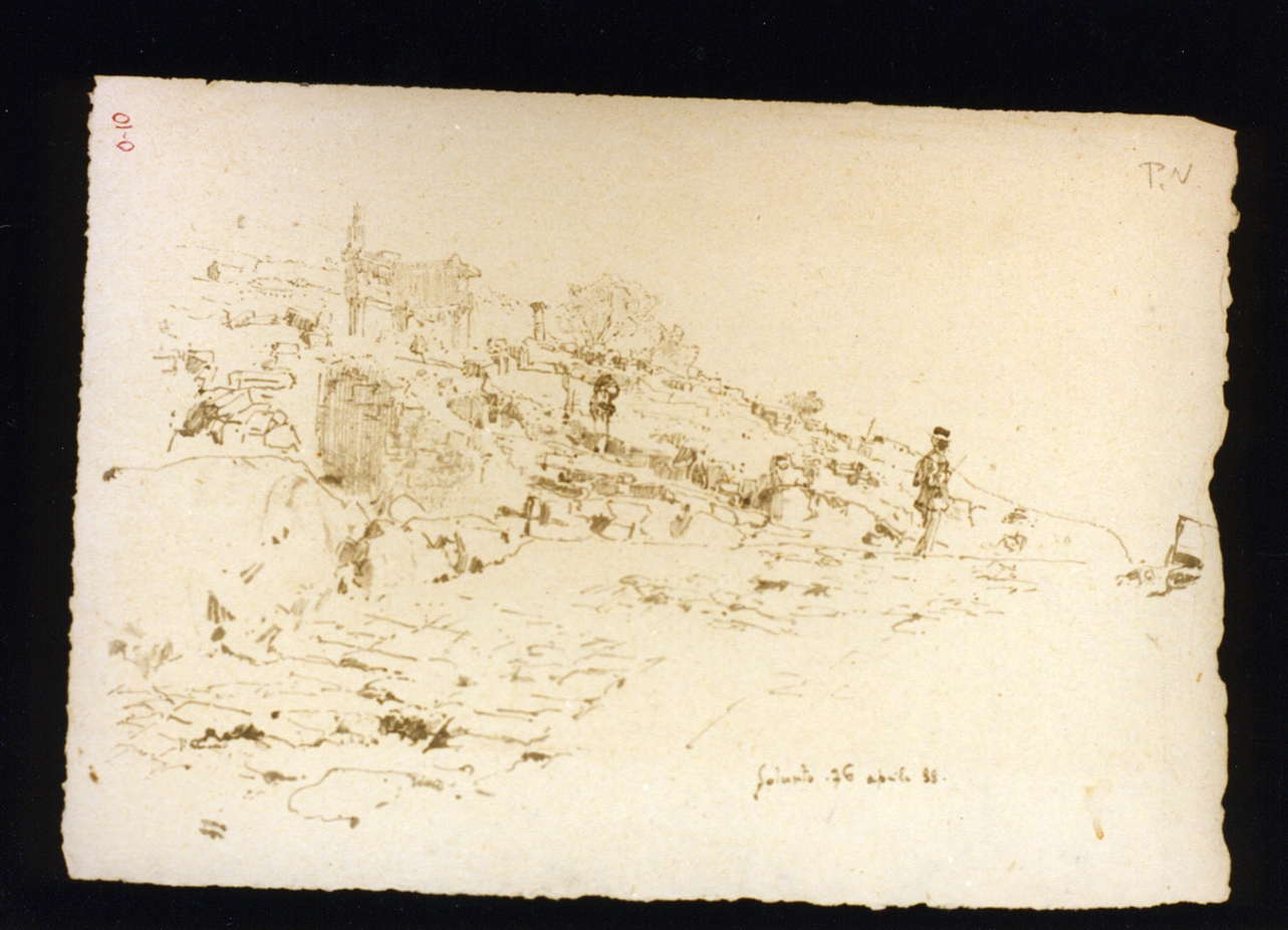 paesaggio (disegno) di Vetri Paolo (sec. XIX)