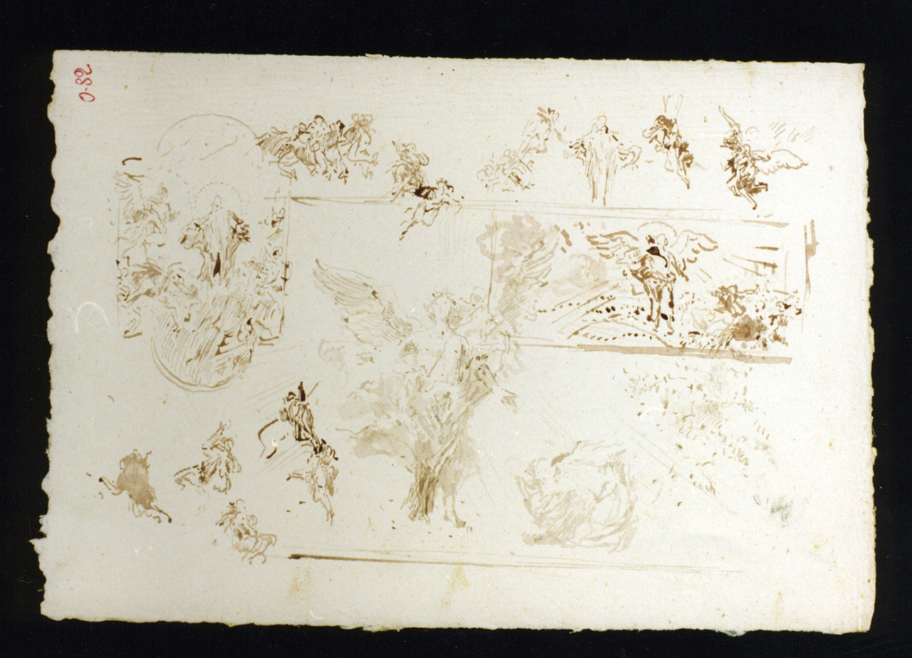studio di affreschi per volta di chiesa (disegno) di Vetri Paolo (secc. XIX/ XX)