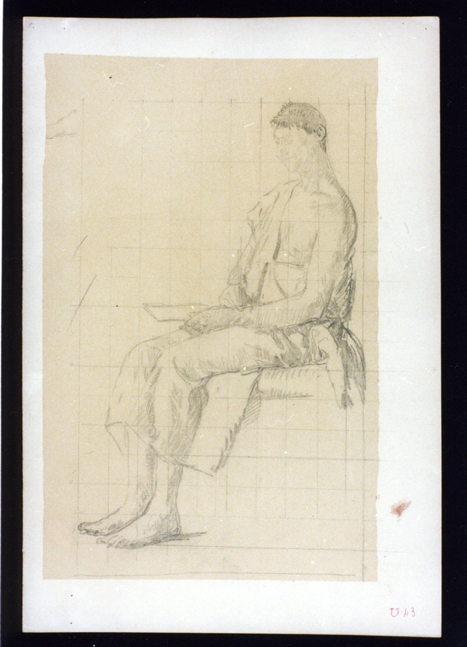figura maschile (disegno) di Vetri Paolo (sec. XIX)