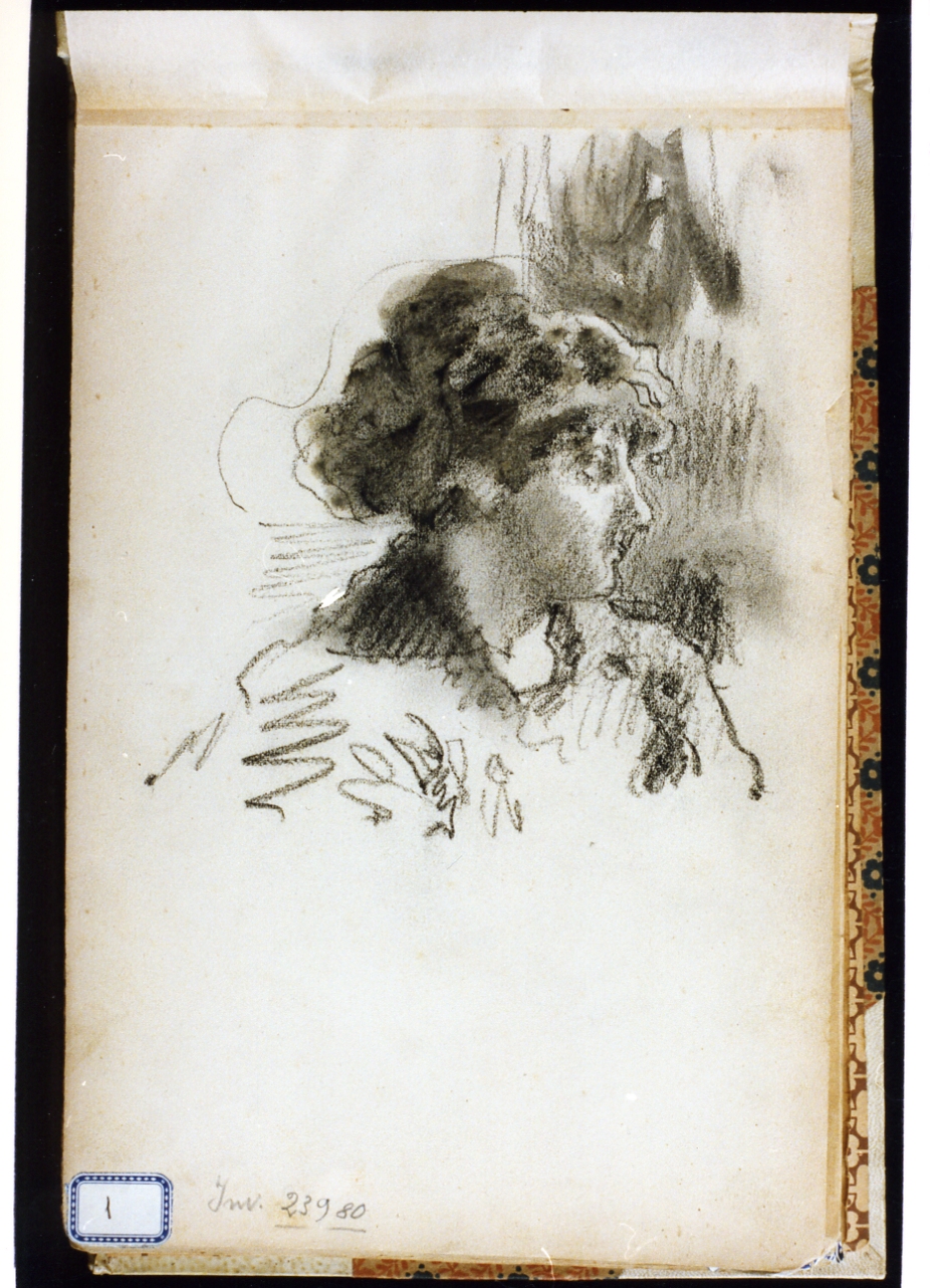 ritratto di donna (disegno) di Ragione Raffaele (sec. XX)