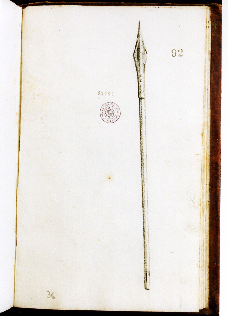 studio di lancia (disegno) di Cammarano Giuseppe (sec. XVIII)