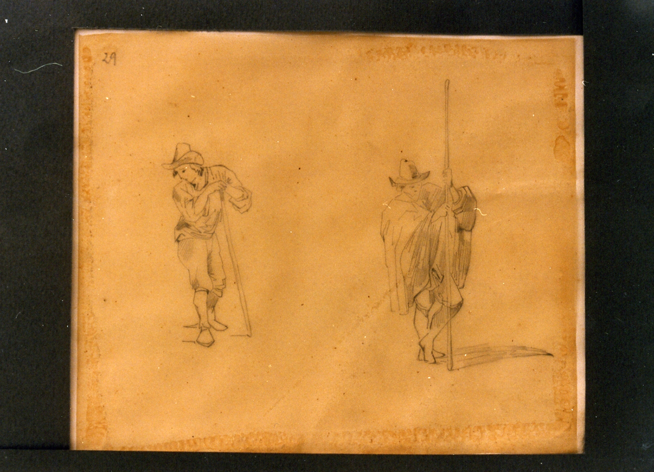 studio di due pastori (disegno) di Carelli Consalvo (sec. XIX)