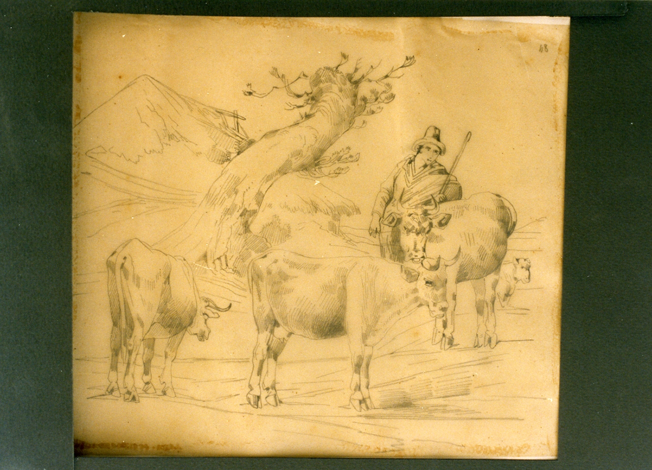 figura maschile (disegno) di Carelli Consalvo (sec. XIX)