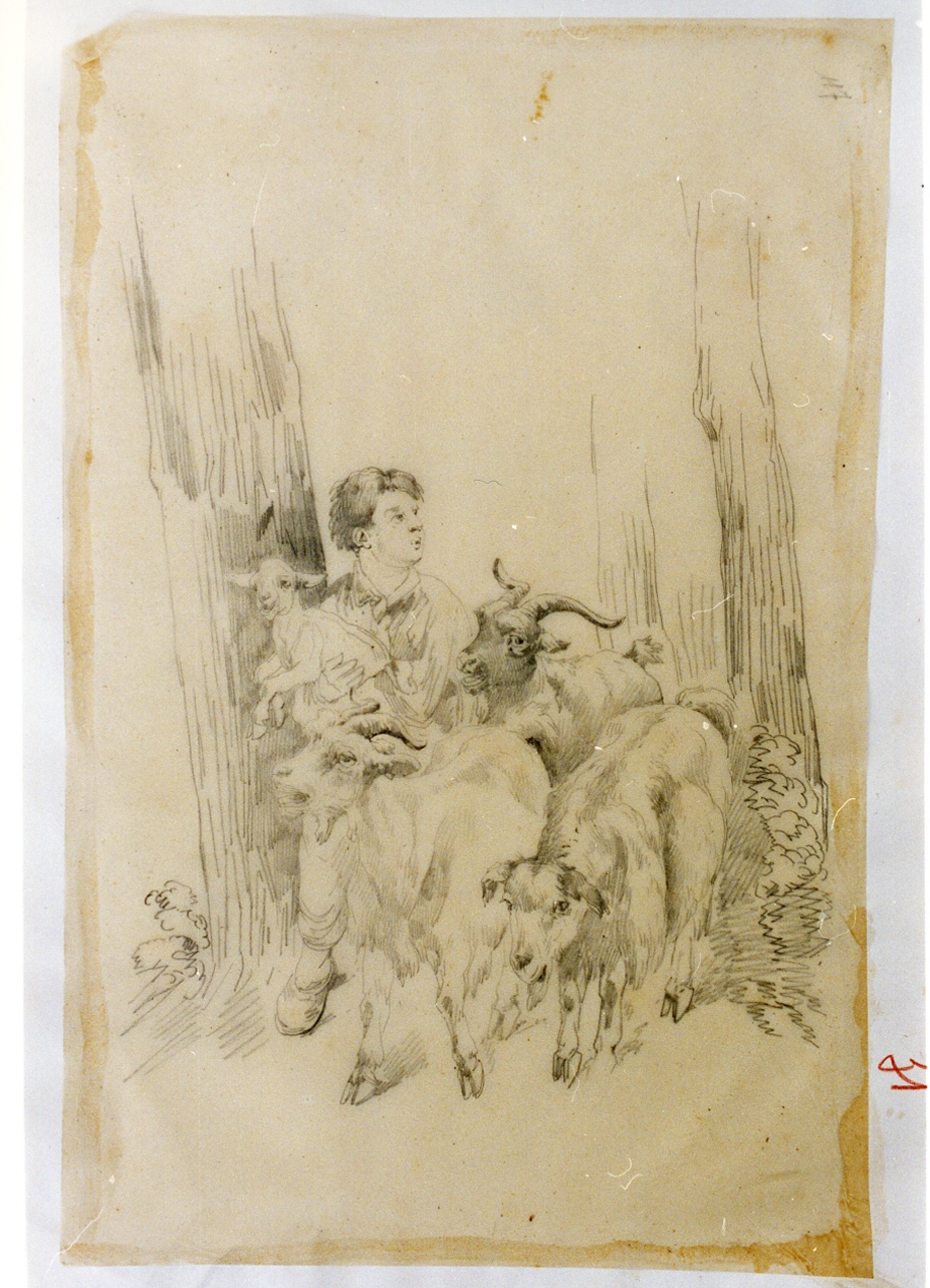 scena campestre (disegno) di Carelli Consalvo (sec. XIX)