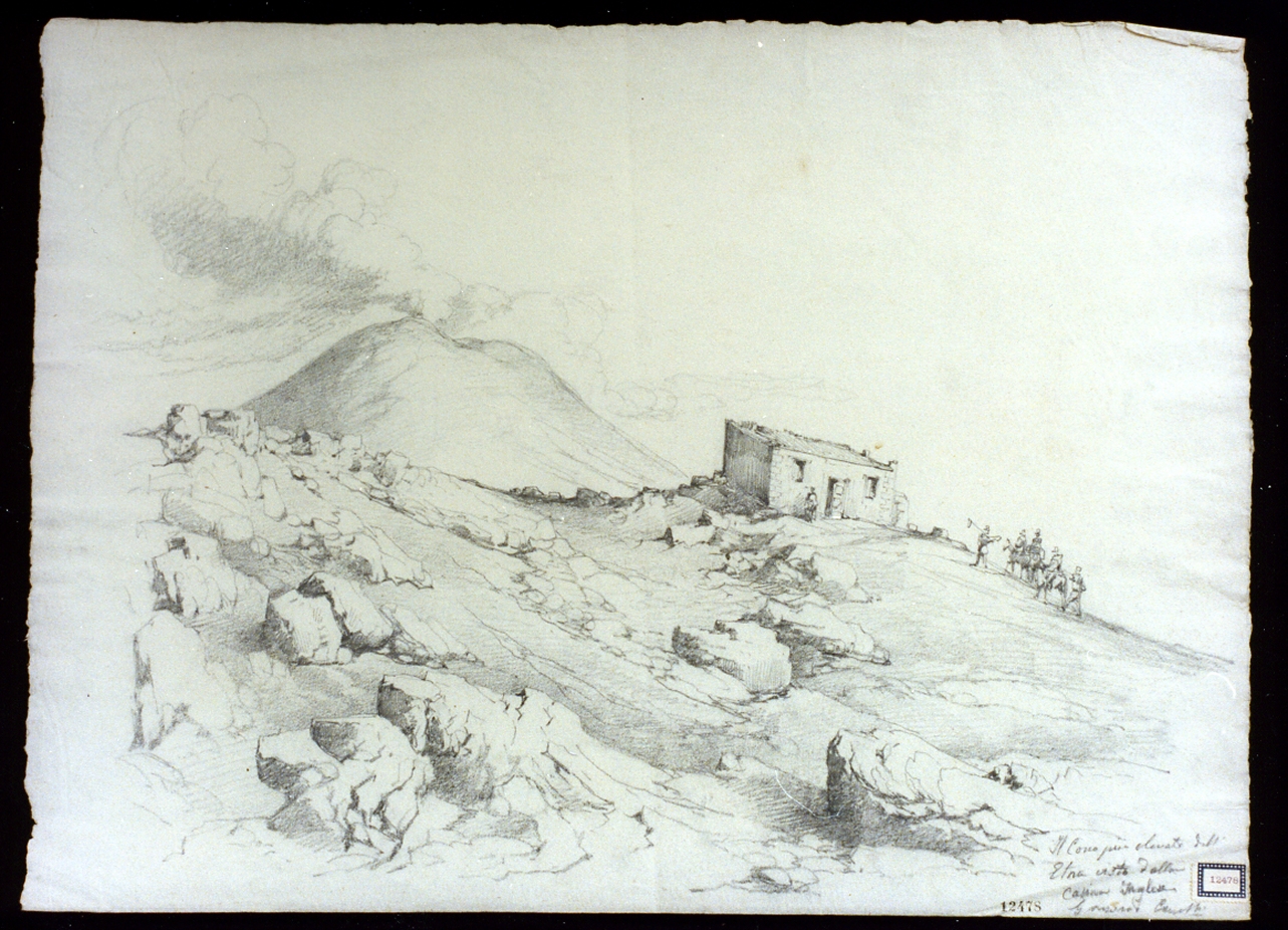 paesaggio (disegno) di Carelli Consalvo (metà sec. XIX)
