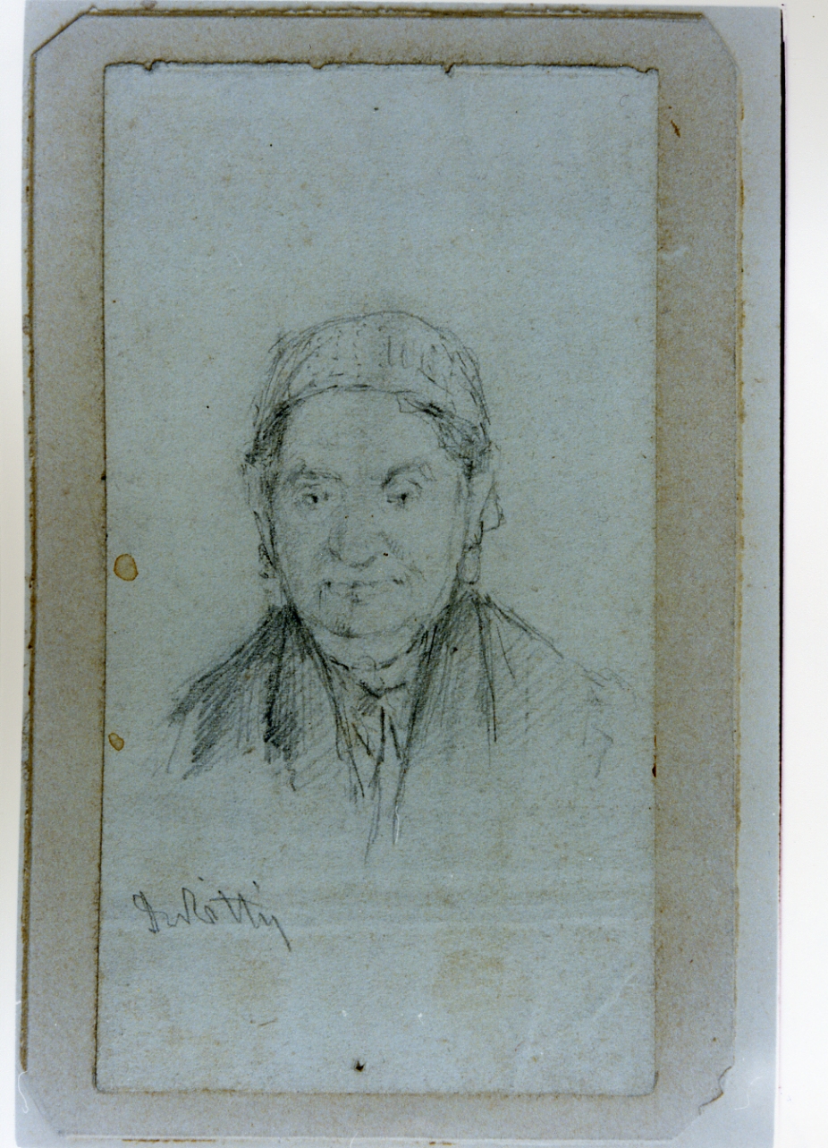 ritratto di donna (disegno) di De Nittis Giuseppe (sec. XIX)