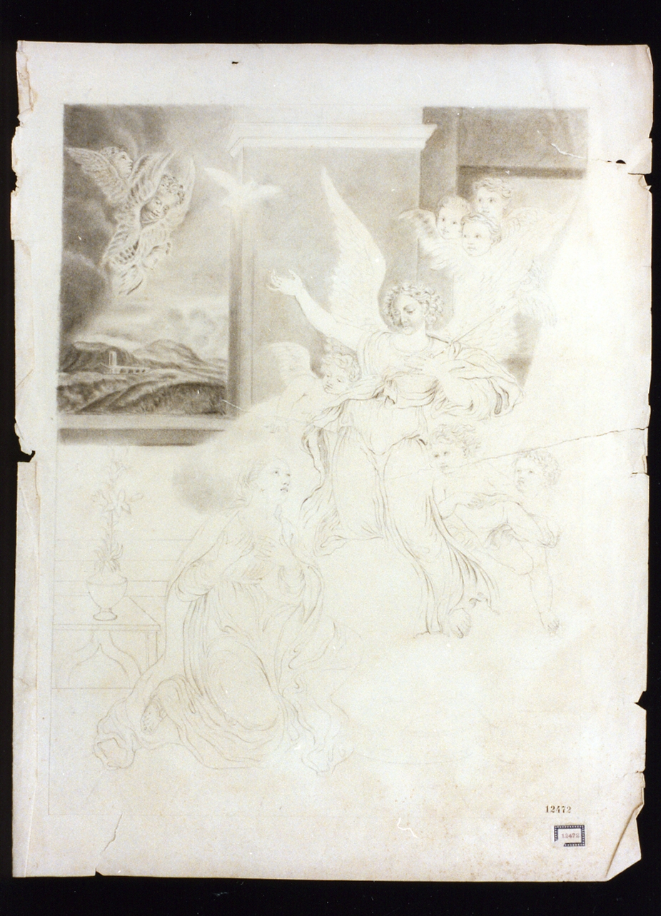 Annunciazione (disegno) di Angelini Costanzo (primo quarto sec. XIX)