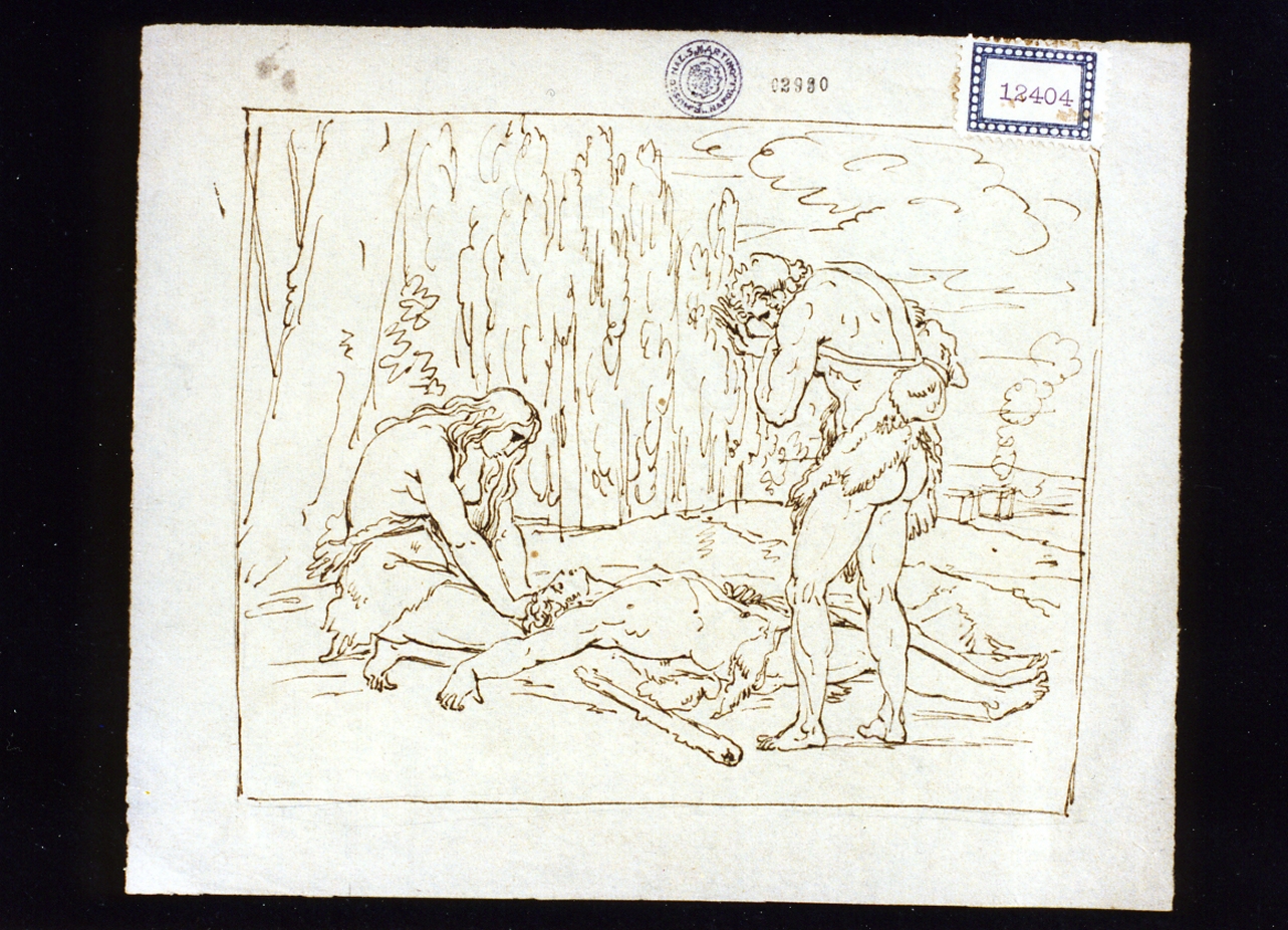morte di Abele (disegno) di Cammarano Giuseppe (sec. XIX)