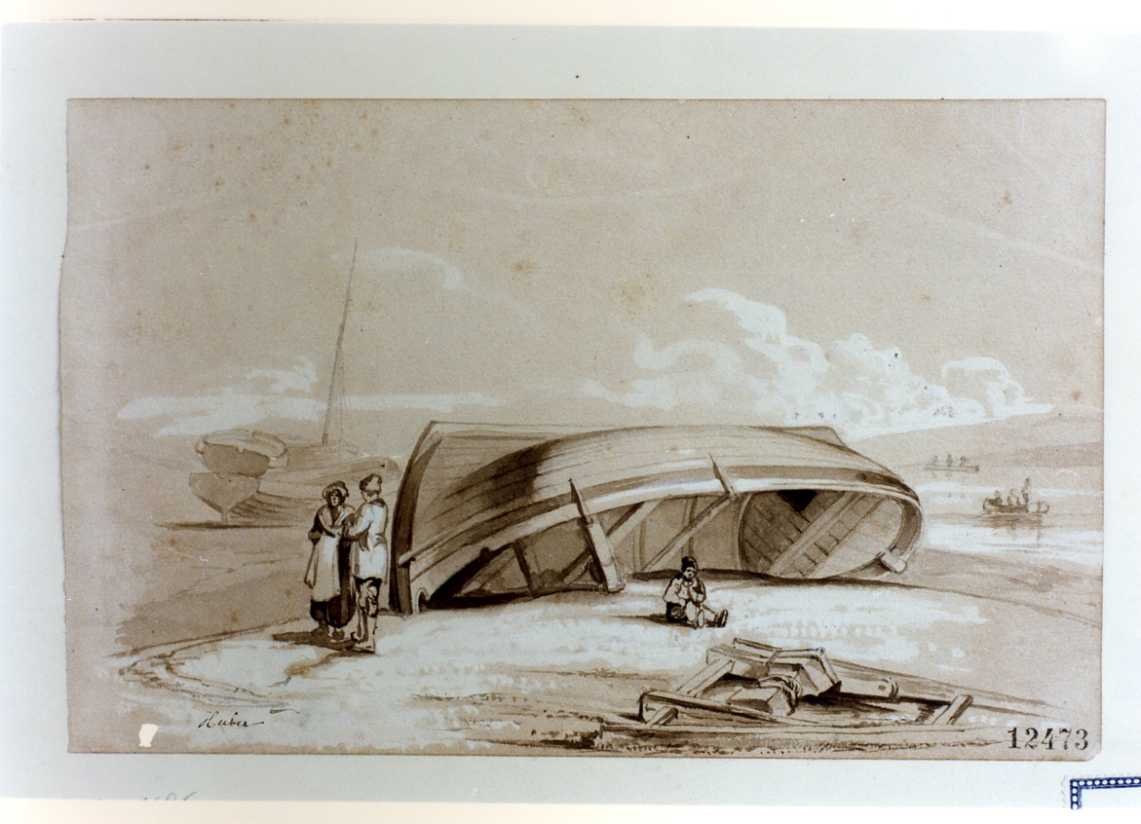 paesaggio marino (disegno) - ambito tedesco (secondo quarto sec. XIX)