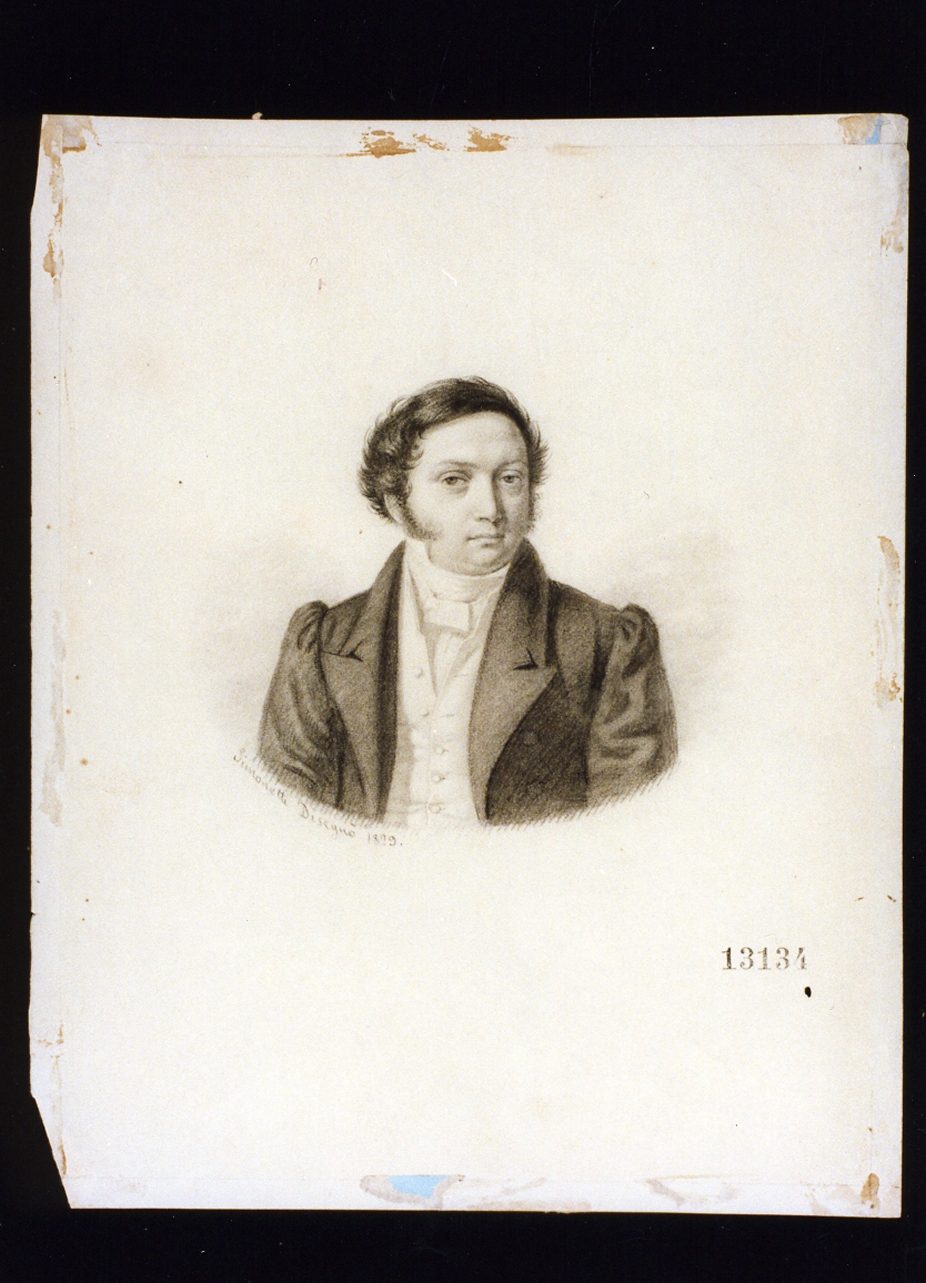 ritratto d'uomo (disegno) - ambito italiano (sec. XIX)