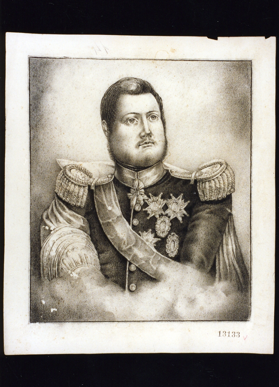 ritratto d'uomo (disegno) - ambito napoletano (sec. XIX)