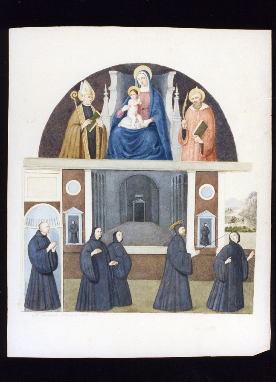 Madonna con Bambino e santi (disegno) - ambito Italia meridionale (sec. XIX)