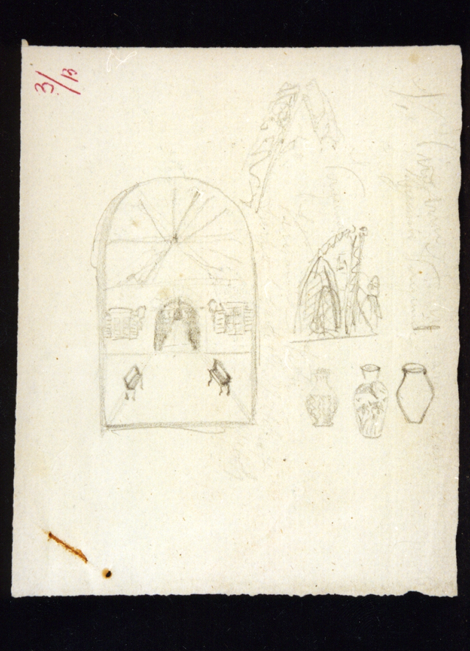 studi di scenografia e di vasi (disegno) di Vetri Paolo (secc. XIX/ XX)