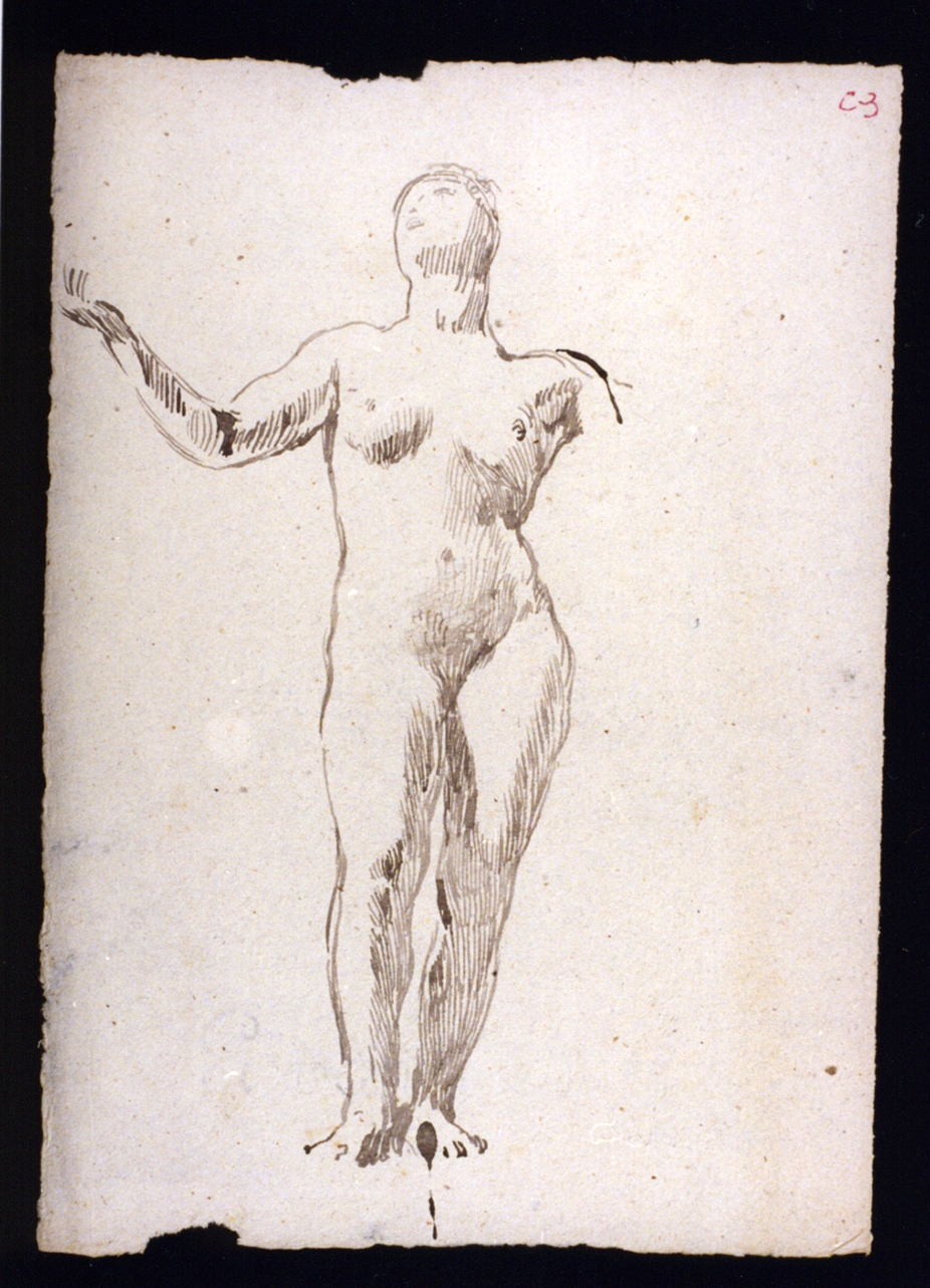 studio di nudo femminile (disegno) di Vetri Paolo (secc. XIX/ XX)