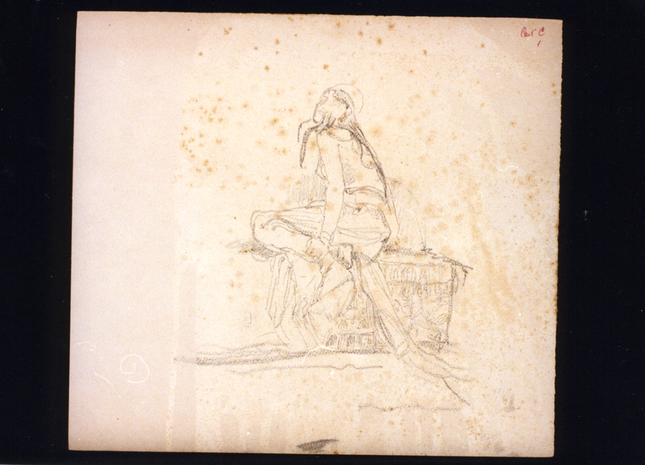 studio di donna seduta (disegno) di Vetri Paolo (secc. XIX/ XX)