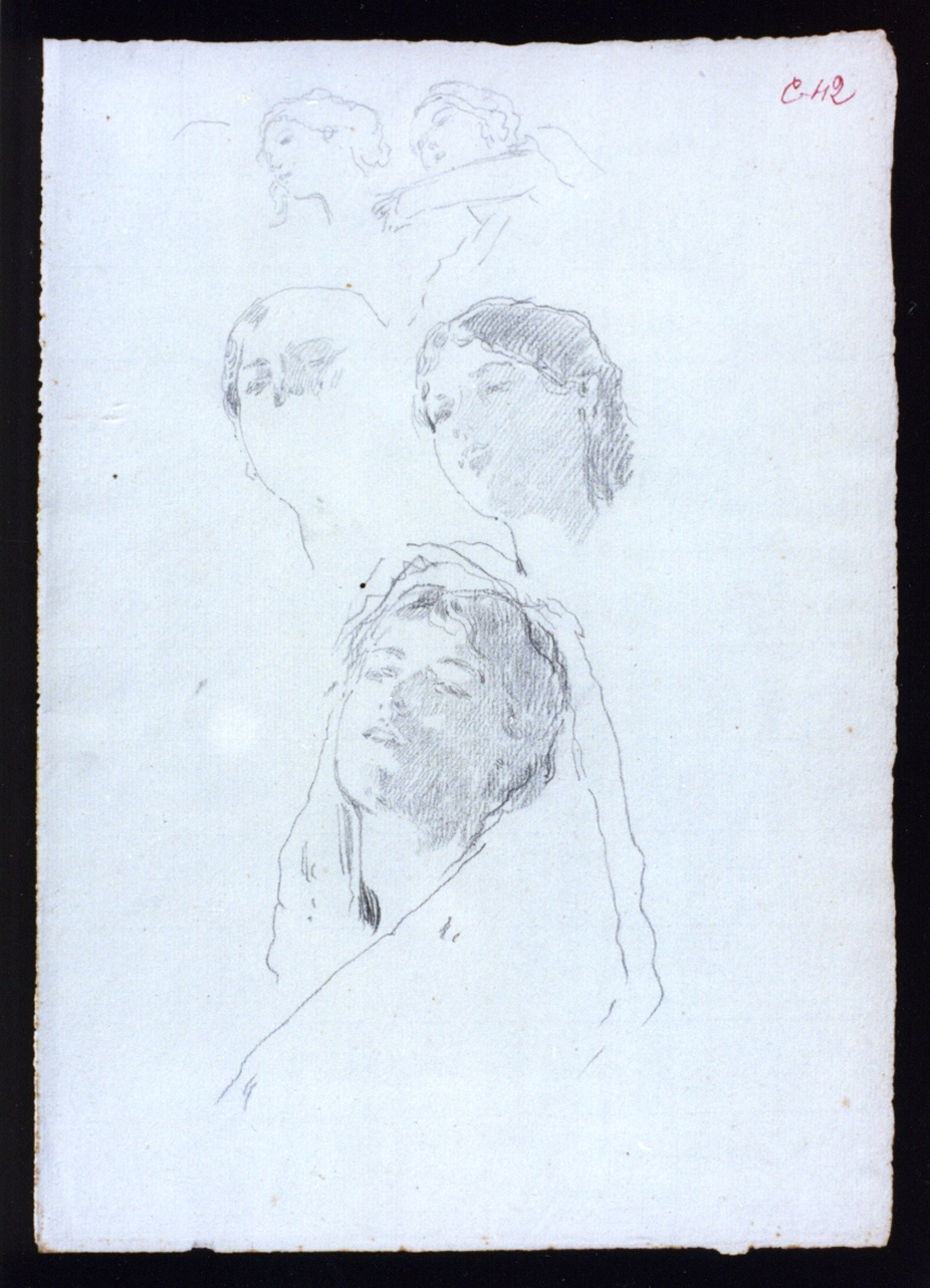 studio di teste femminili (disegno) di Vetri Paolo (secc. XIX/ XX)