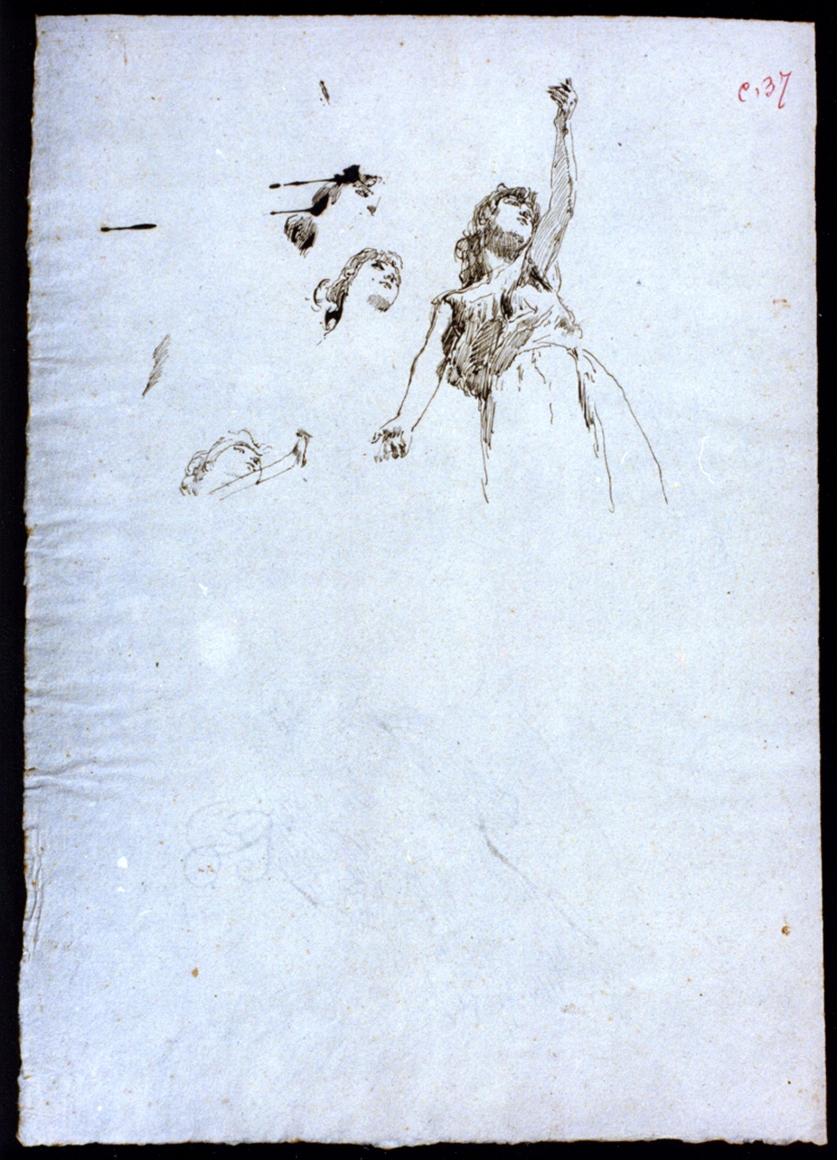 studio di figura femminile (disegno) di Vetri Paolo (secc. XIX/ XX)