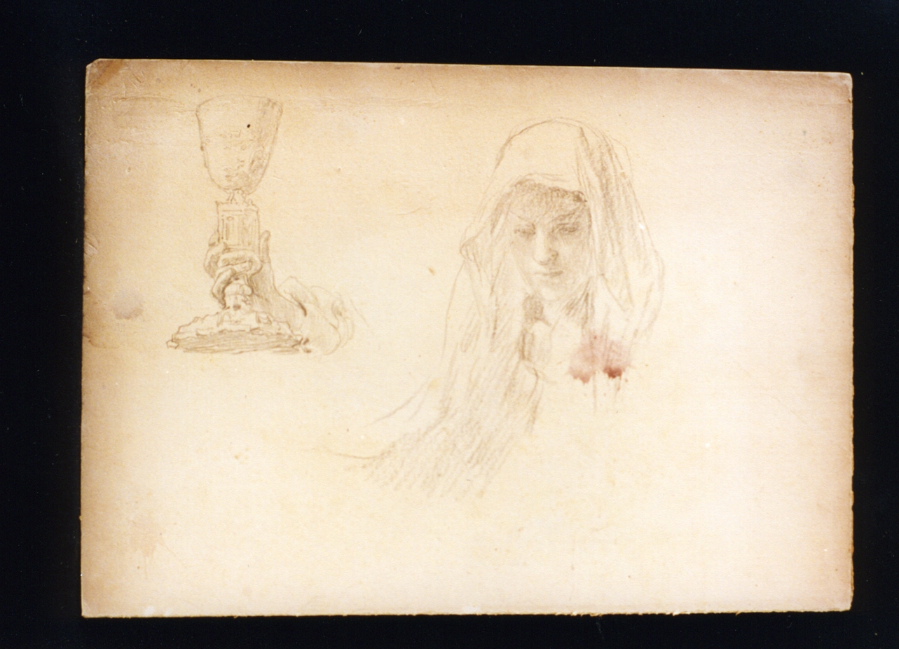 testa di donna (disegno) di Vetri Paolo (fine/inizio secc. XIX/ XX)