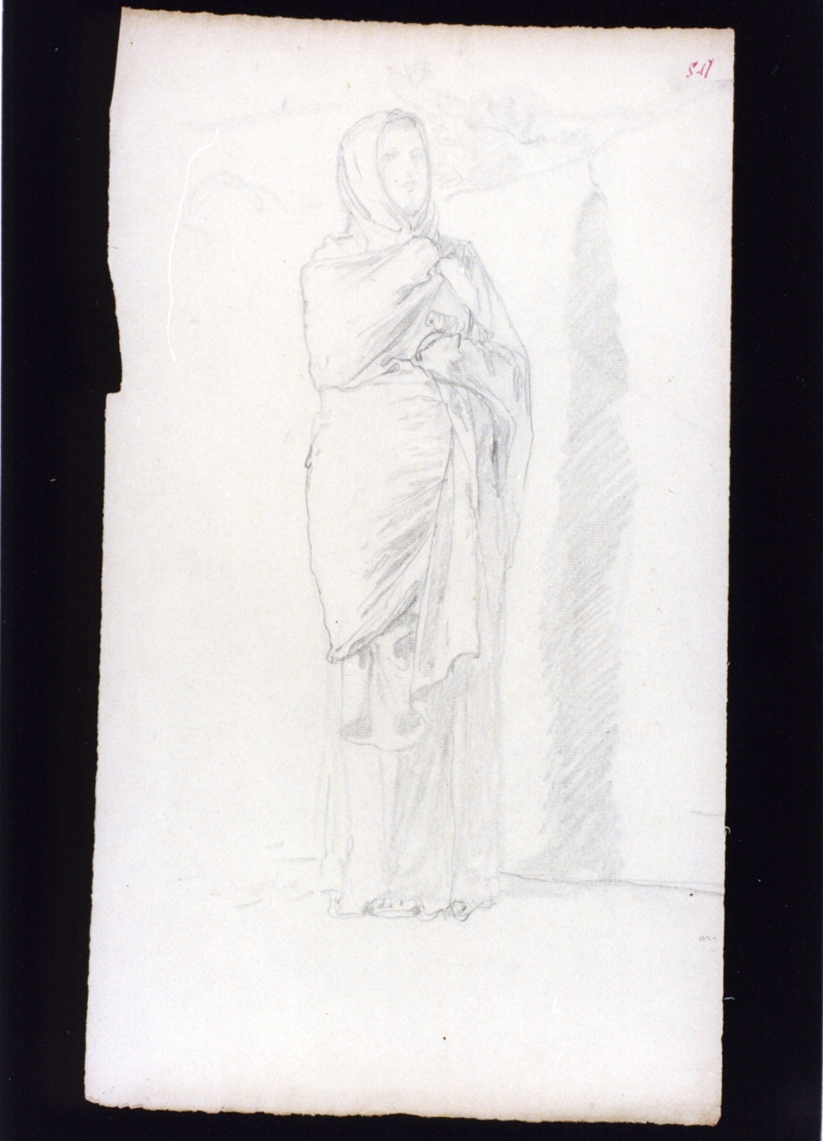 studio di figura femminile (disegno) di Vetri Paolo (fine/inizio secc. XIX/ XX)