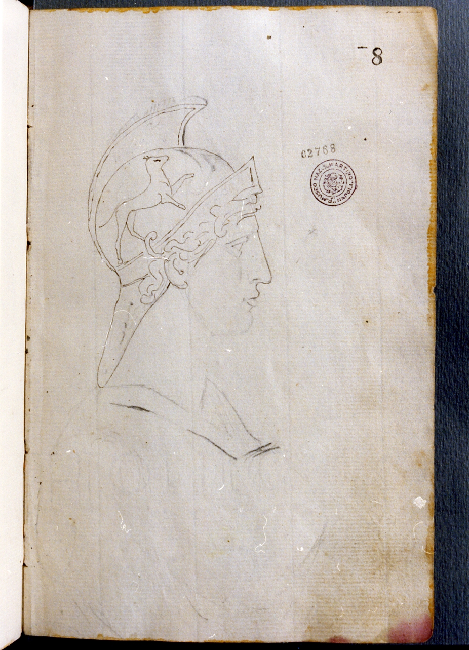 testa d'uomo (disegno) di Cammarano Giuseppe (secc. XVIII/ XIX)