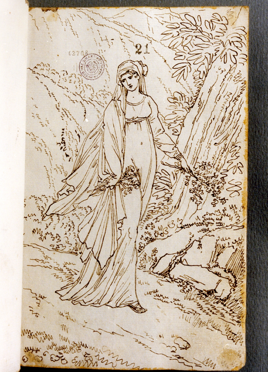 figura femminile (disegno) di Cammarano Giuseppe (secc. XVIII/ XIX)