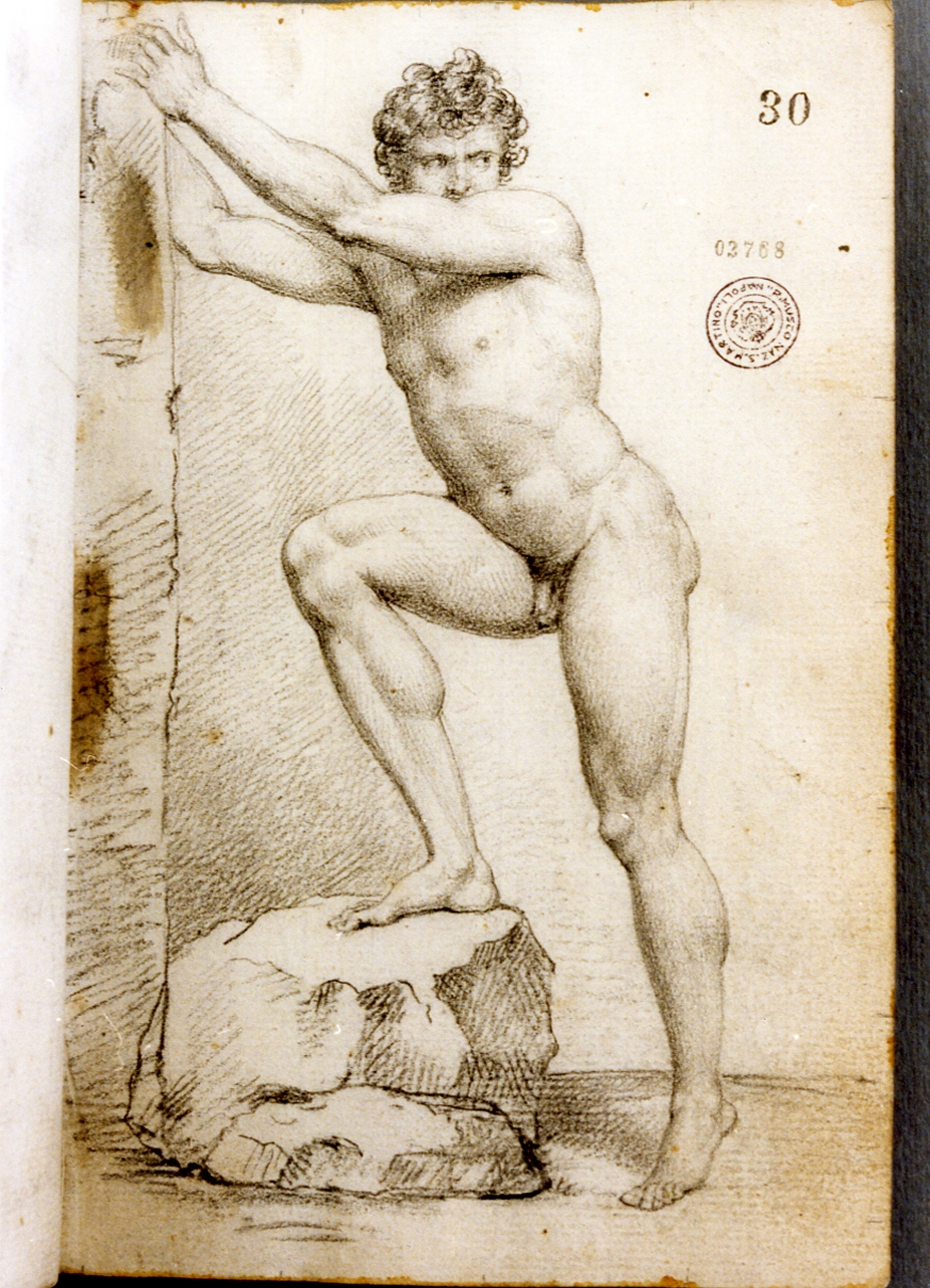 studio di nudo maschile (disegno) di Cammarano Giuseppe (secc. XVIII/ XIX)