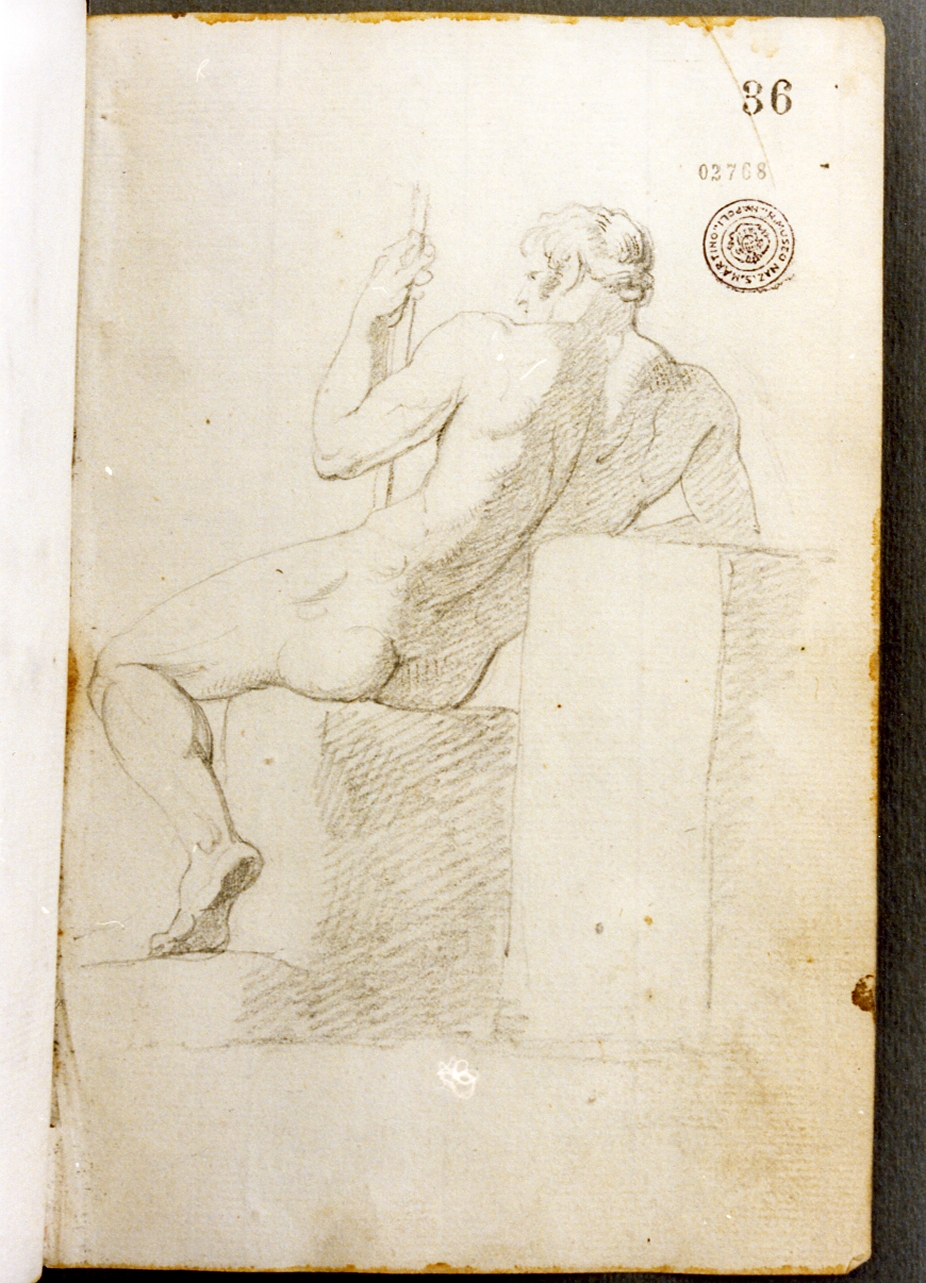 studio di figura maschile (disegno) di Cammarano Giuseppe (secc. XVIII/ XIX)