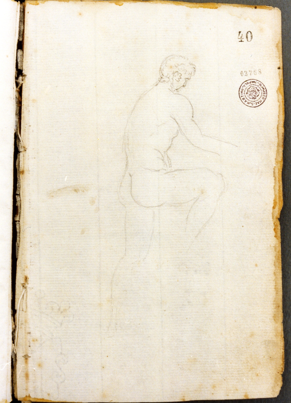 studio di figura maschile (disegno) di Cammarano Giuseppe (secc. XVIII/ XIX)