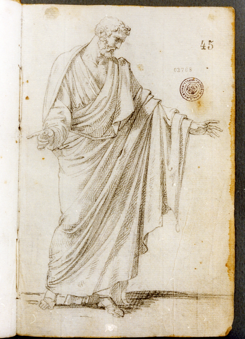 studio di figura maschile (disegno) di Cammarano Giuseppe (secc. XVIII/ XIX)