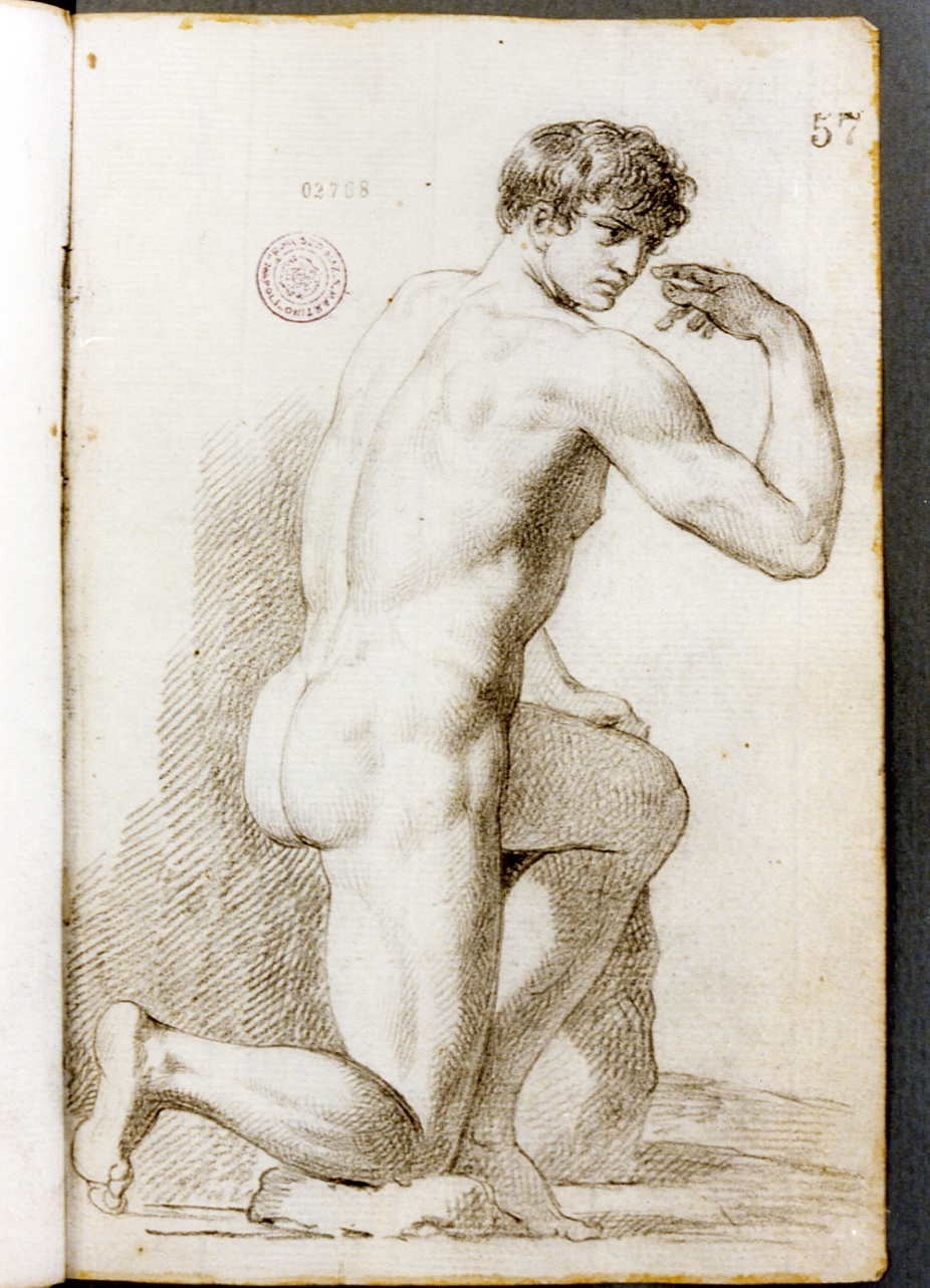 studio di figura maschile (disegno) di Cammarano Giuseppe (secc. XVIII/ XIX)