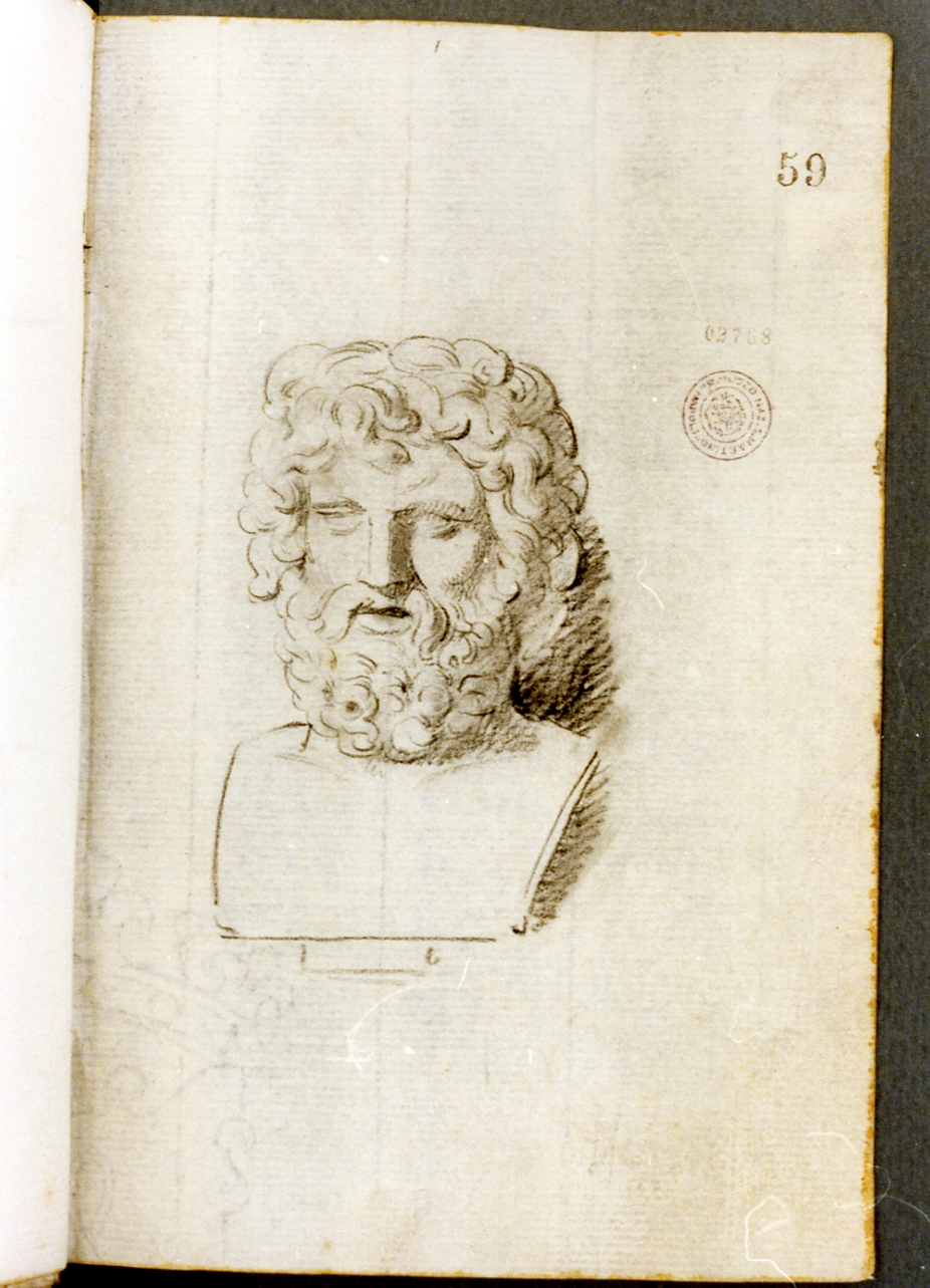 studio di busto classico (disegno) di Cammarano Giuseppe (secc. XVIII/ XIX)