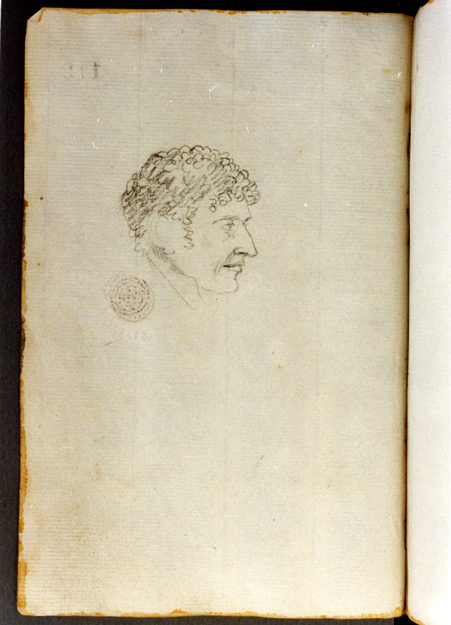 testa d'uomo (disegno) di Cammarano Giuseppe (secc. XVIII/ XIX)