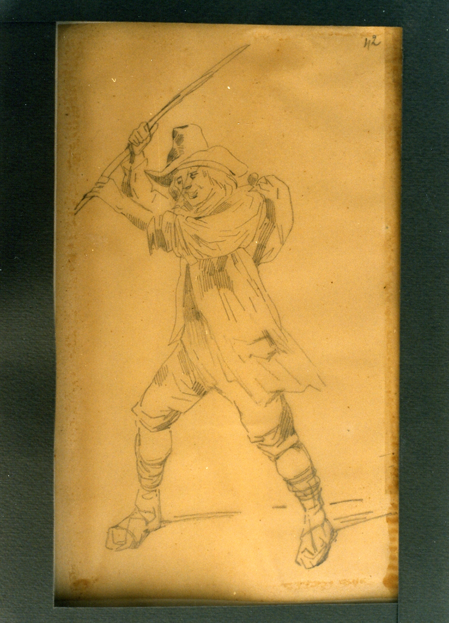 figura maschile (disegno) di Carelli Consalvo (sec. XIX)