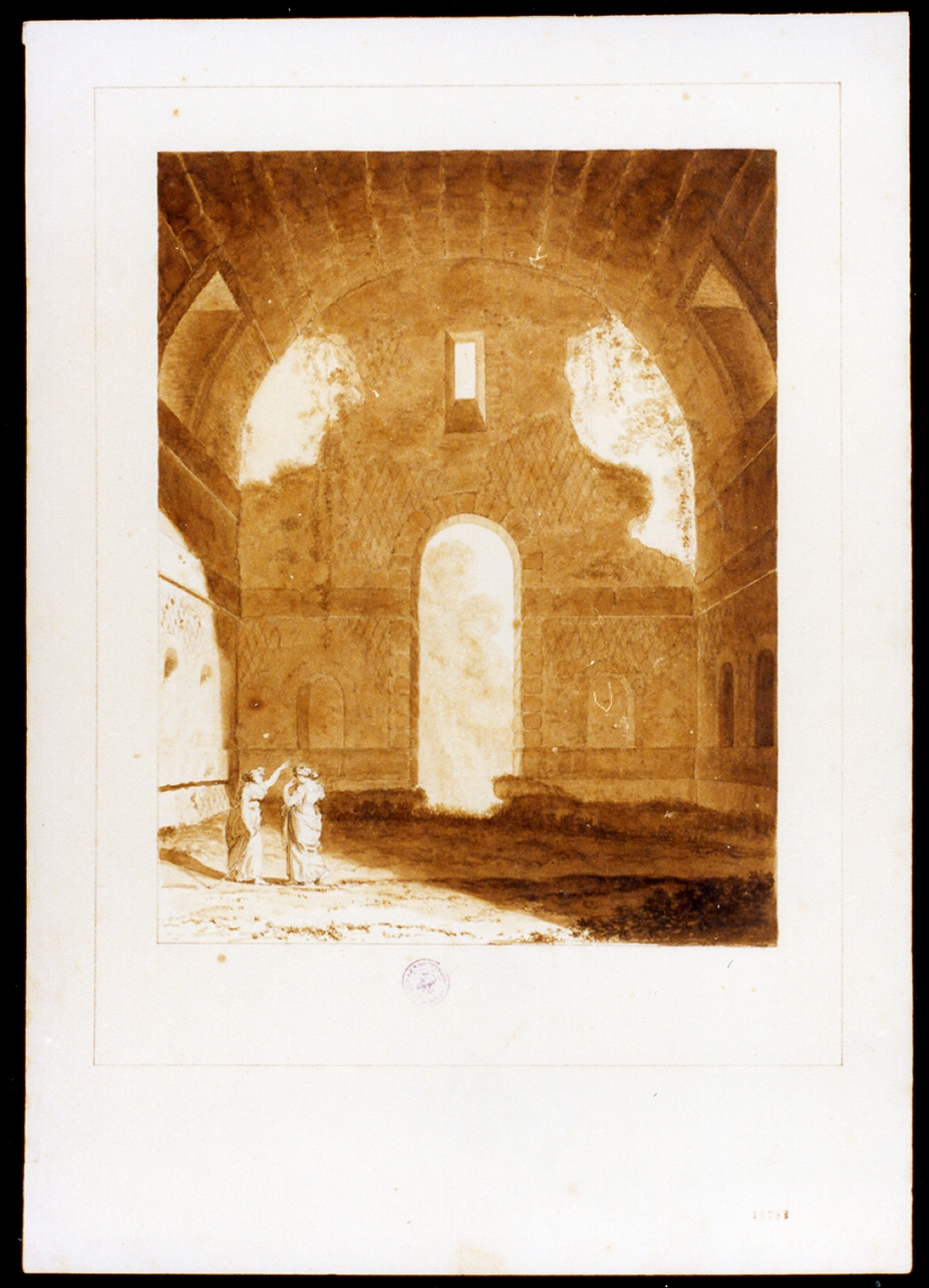 interno del sepolcro di Virgilio (disegno) di Colonna Enrico (metà sec. XIX)