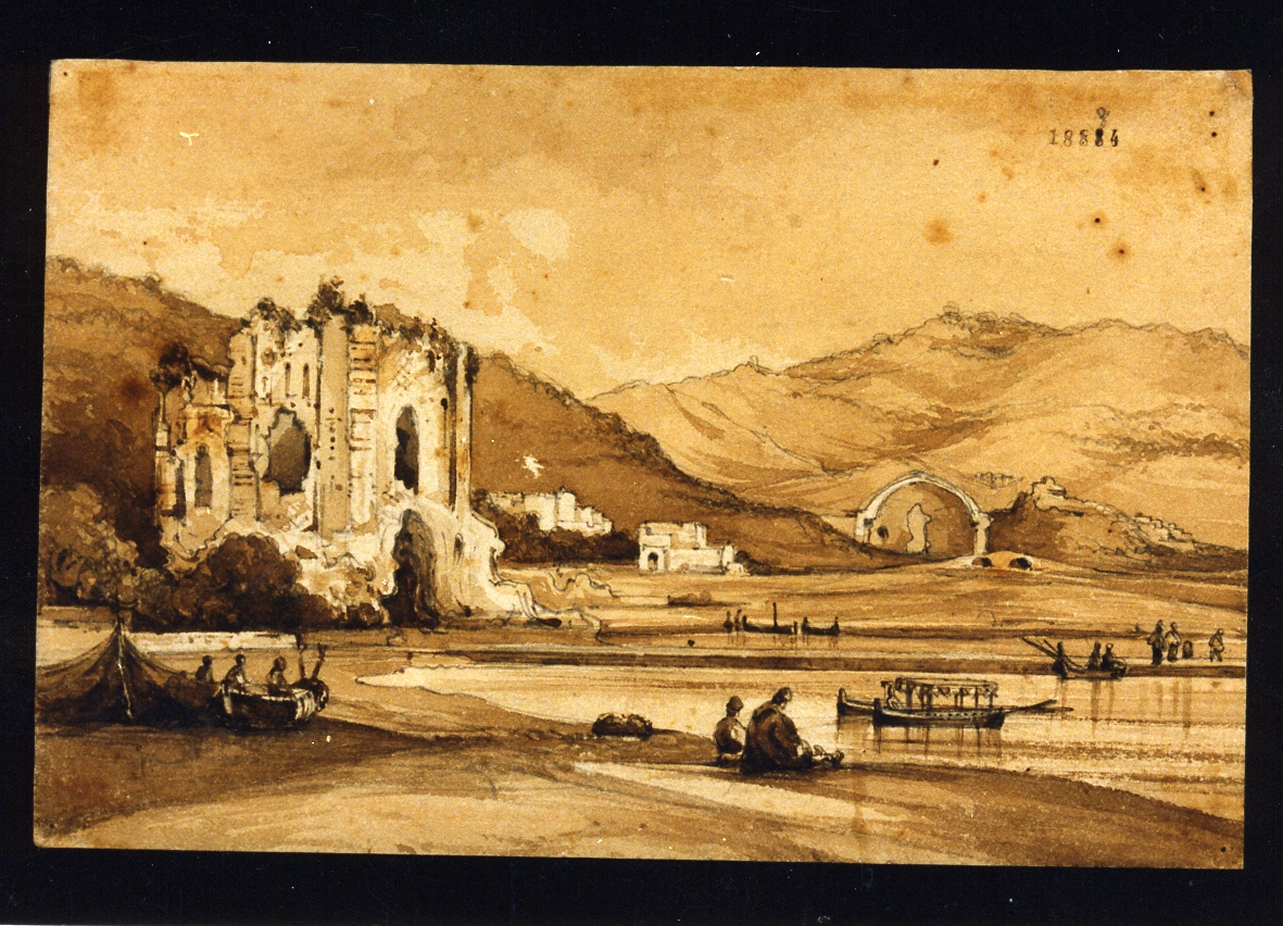 veduta di città (disegno) di Franceschini Vincenzo (sec. XIX)