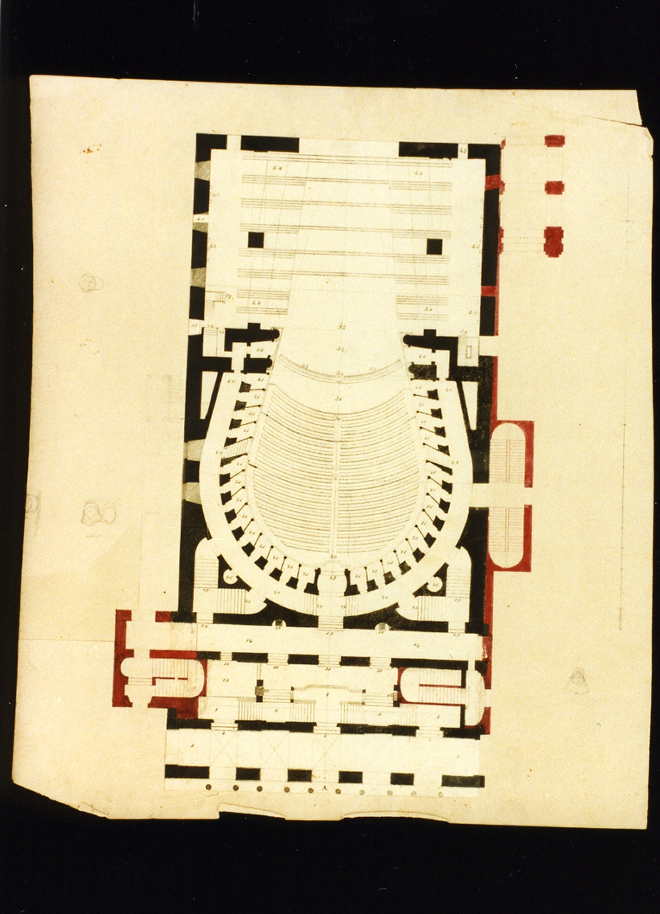 pianta di teatro (disegno) di Niccolini Antonio (sec. XIX)