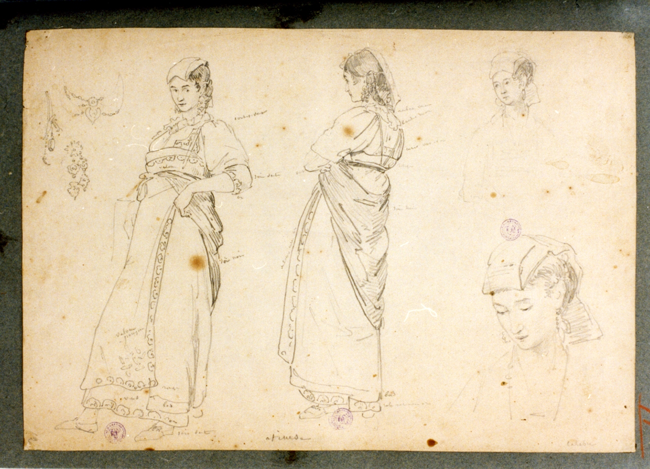 figura femminile (disegno) di Vervloet Frans (sec. XIX)