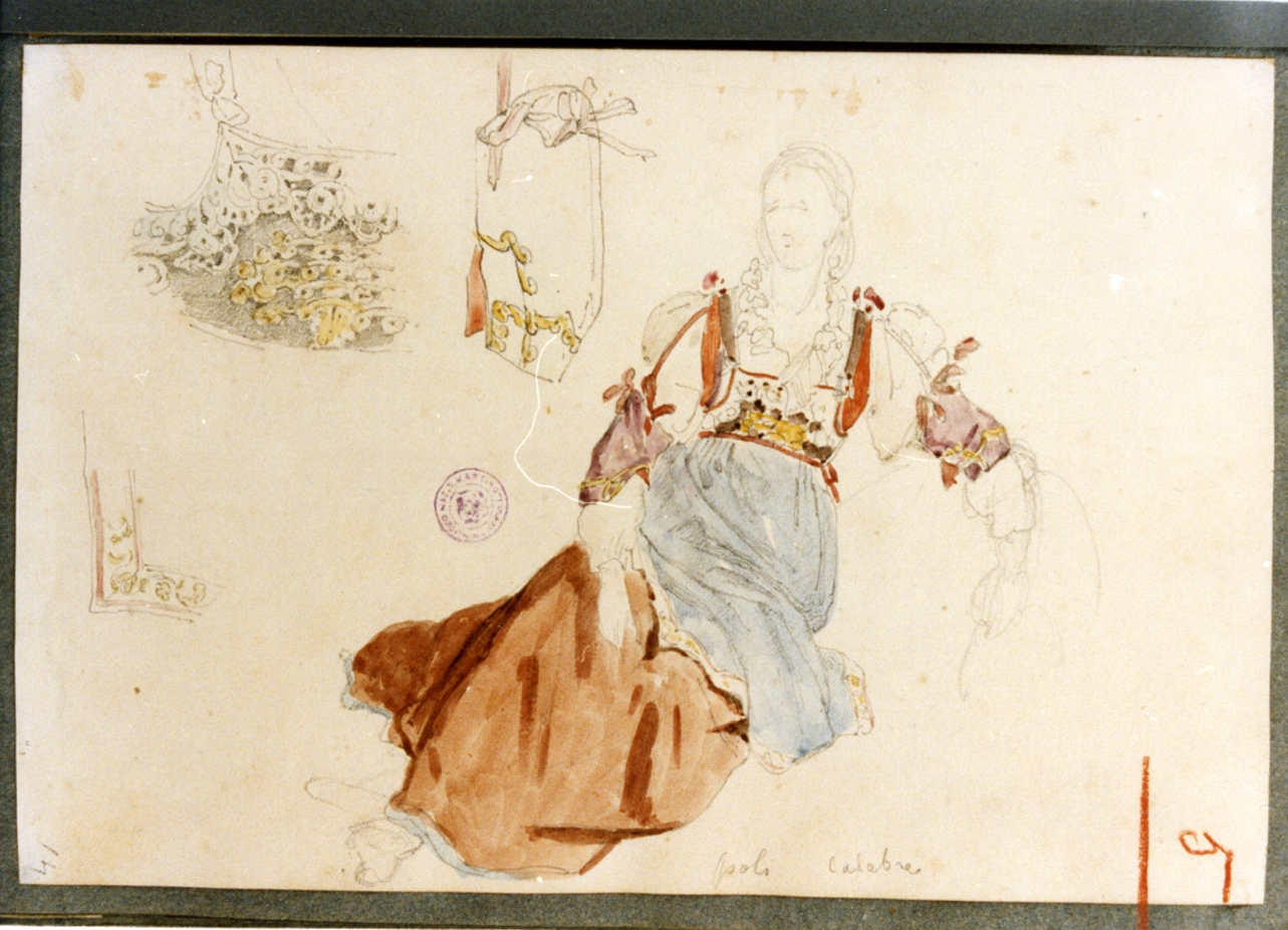 figura femminile (disegno) di Vervloet Frans (sec. XIX)