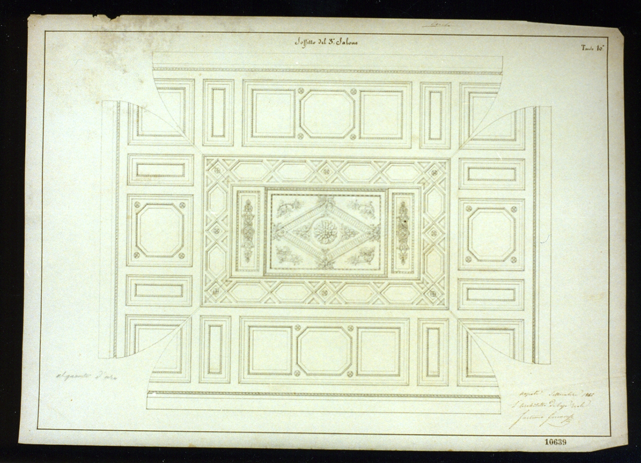 motivi decorativi architettonici (disegno) di Genovese Gaetano (sec. XIX)