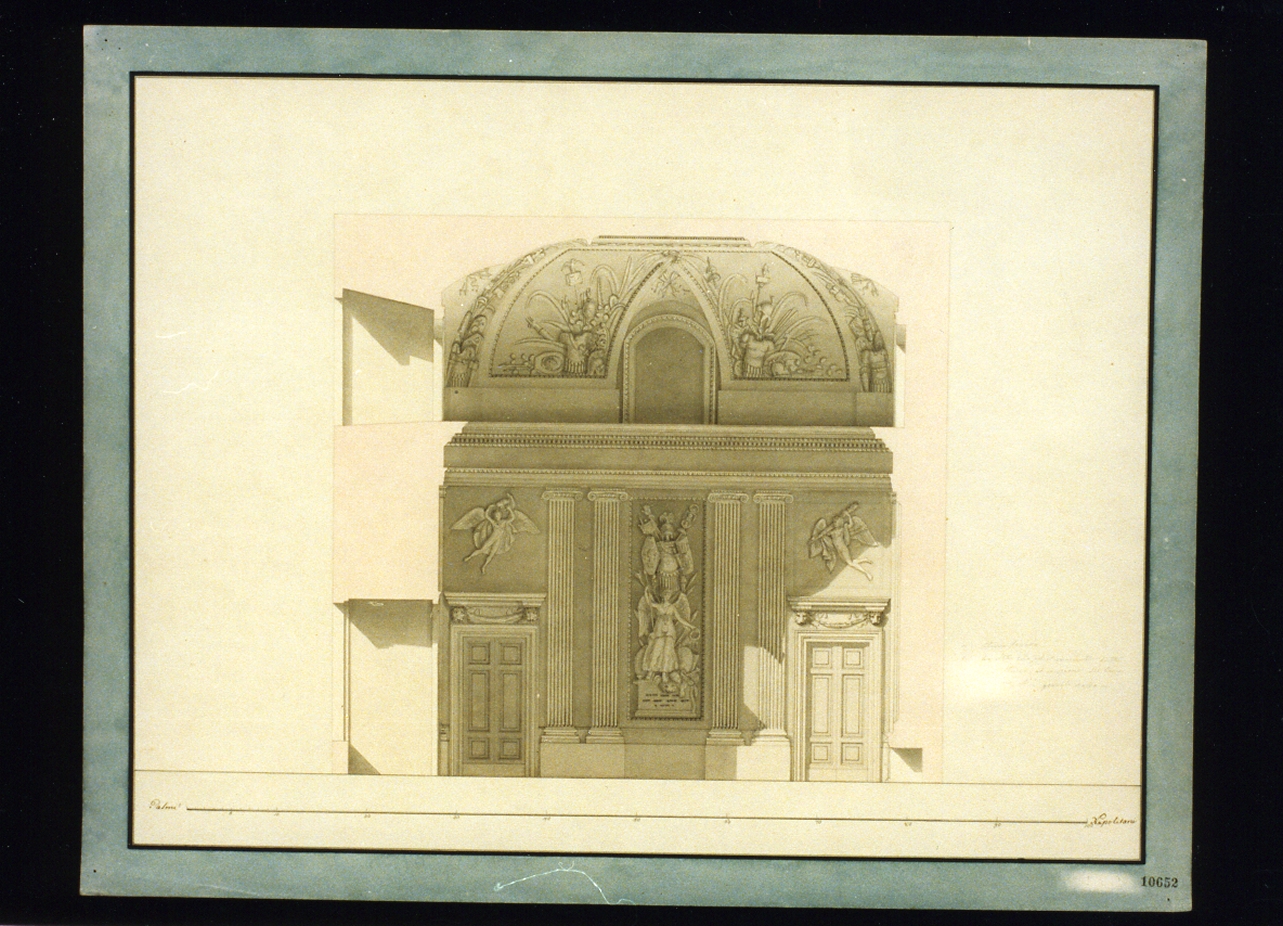 progetto per la sala di Marte del palazzo reale di Caserta (disegno) - ambito napoletano (sec. XIX)