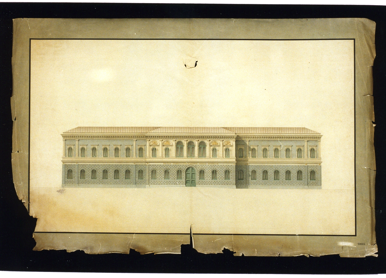 prospetto dell'edificio della Zecca (disegno) - ambito napoletano (sec. XIX)