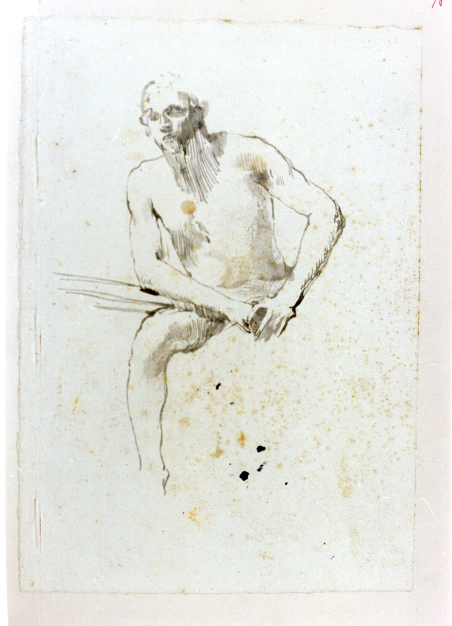 studio di modello che rema per il Caronte (disegno) di Vetri Paolo (sec. XIX)