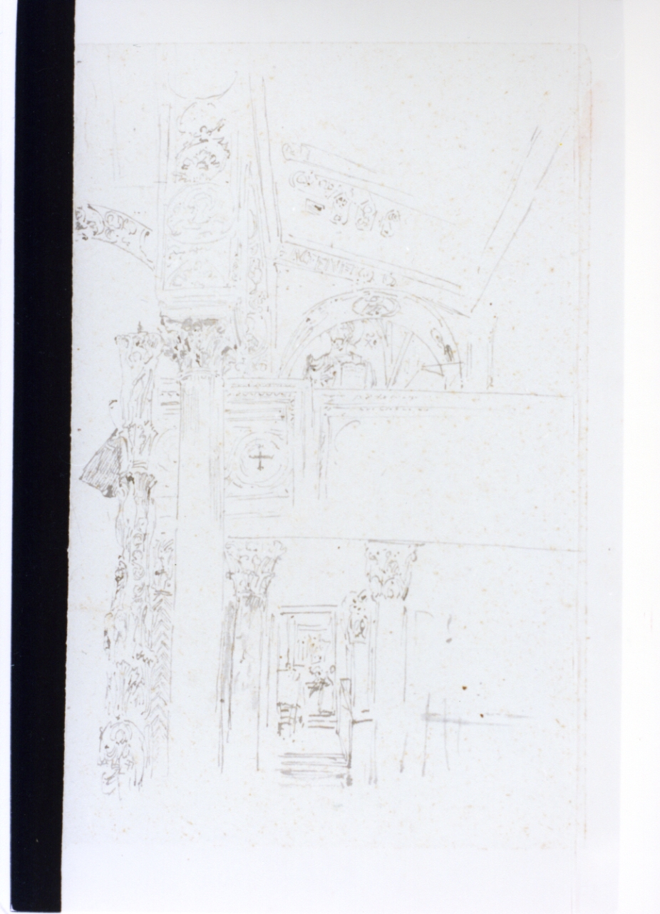 studio di interno di una chiesa (disegno) di Vetri Paolo (secc. XIX/ XX)