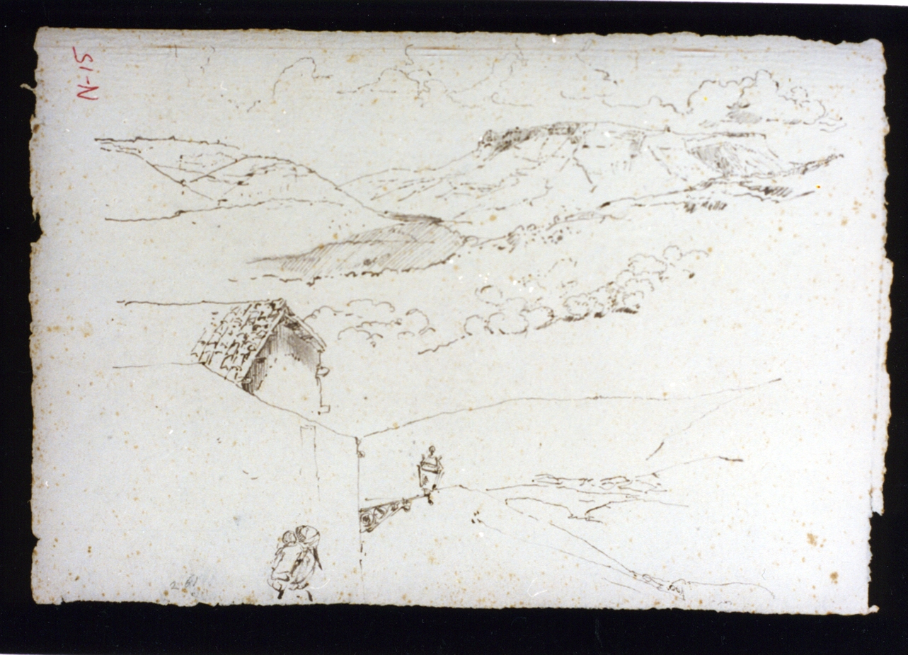 studio di paesaggio di montagna (disegno) di Vetri Paolo (sec. XIX)