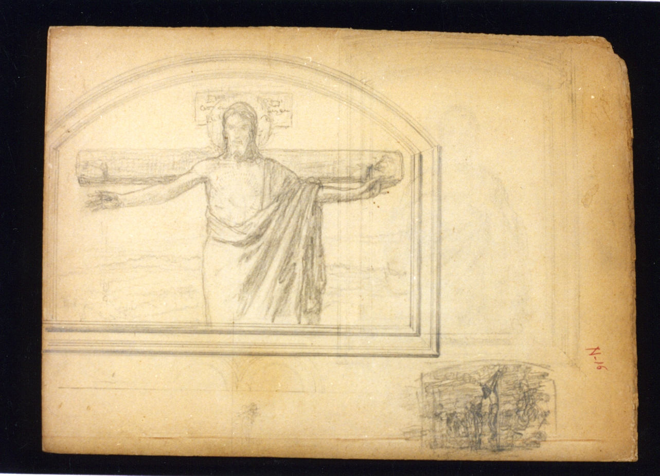 studio di Cristo benedicente (disegno) di Vetri Paolo (secc. XIX/ XX)