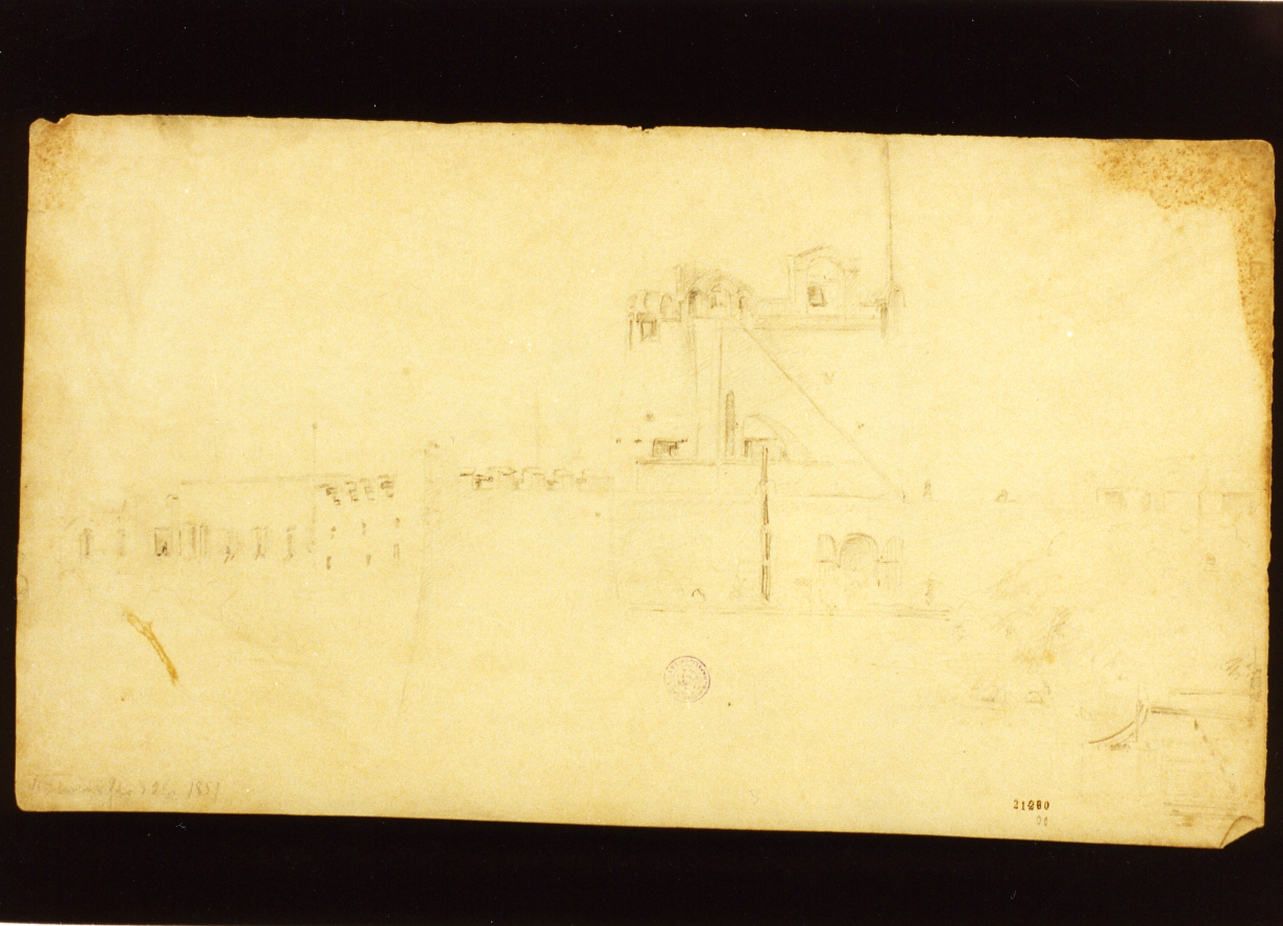 caseggiato (disegno) di Melbye Fritz Sigried Georg (sec. XIX)