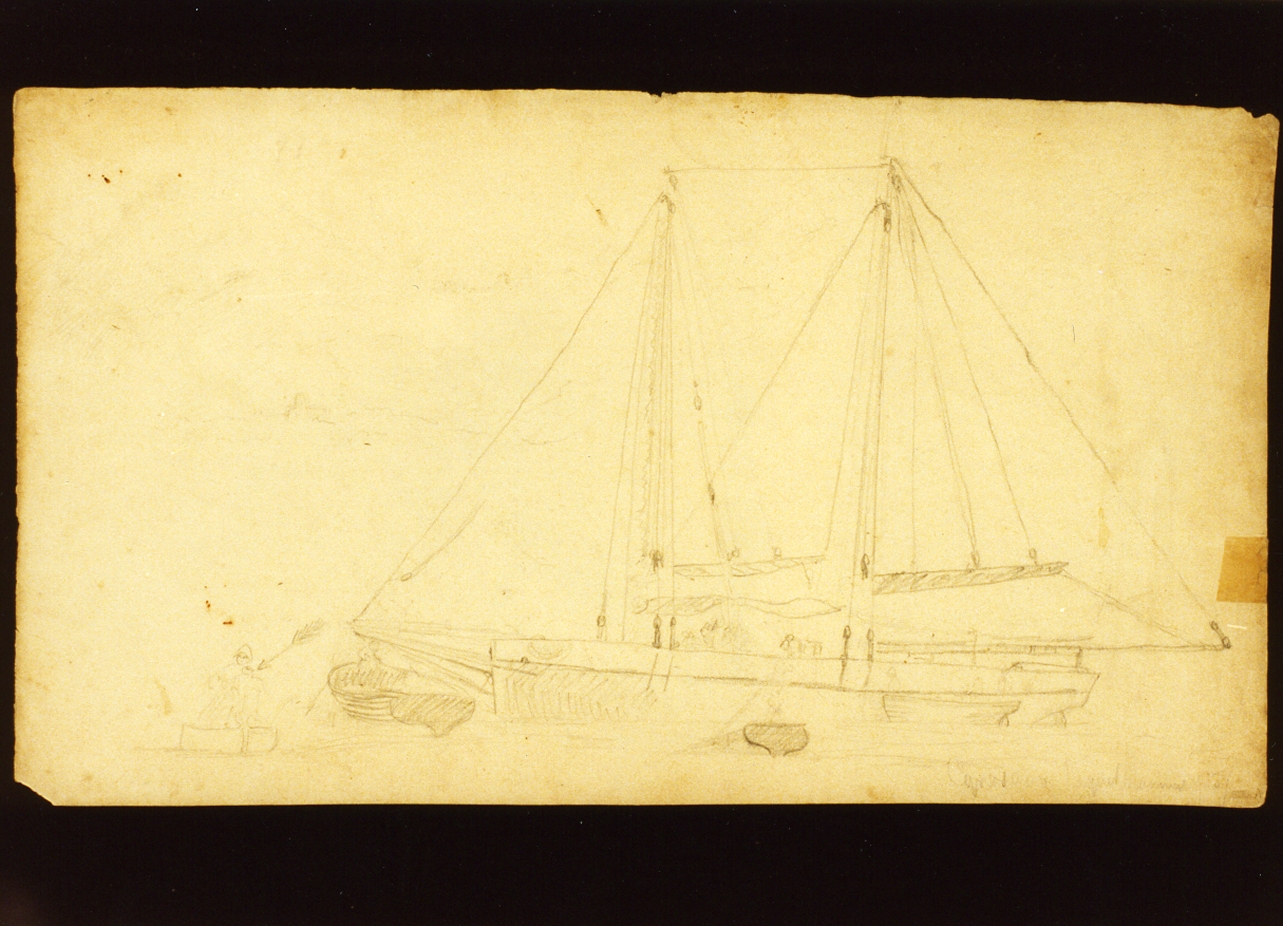 studio di barche (disegno) di Melbye Fritz Sigried Georg (sec. XIX)