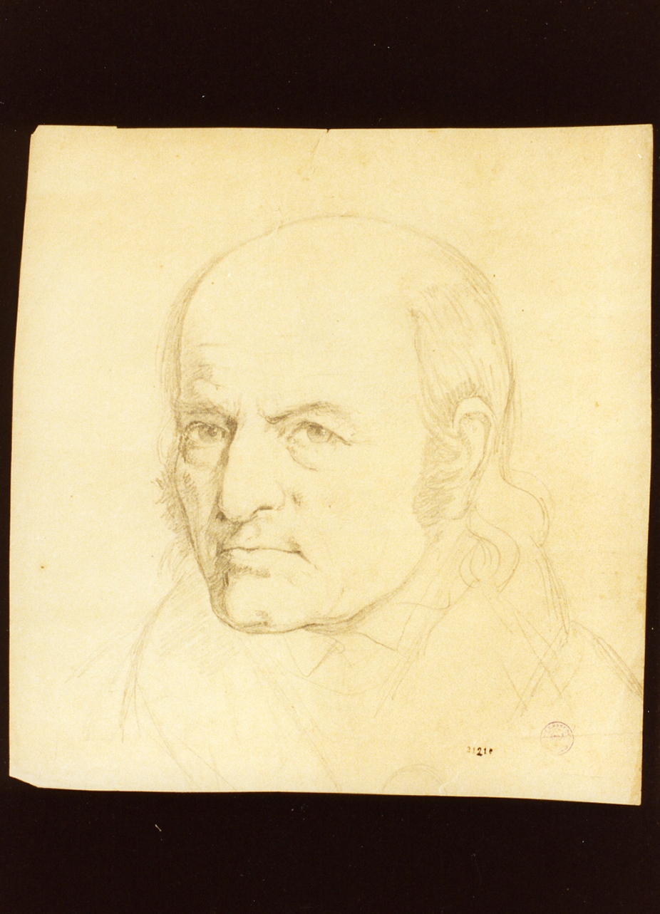 studio di testa maschile (disegno) di Hetsch Christian Frederik (secc. XIX/ XX)